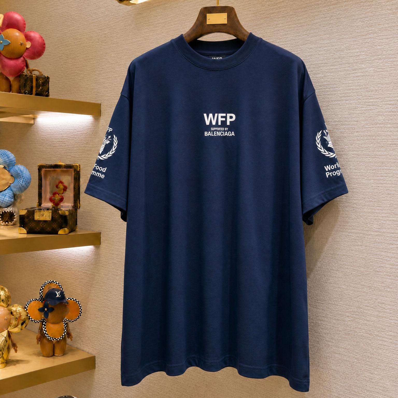 Balenciaga Wfp Medium Fit T-shirt In Navy - DesignerGu