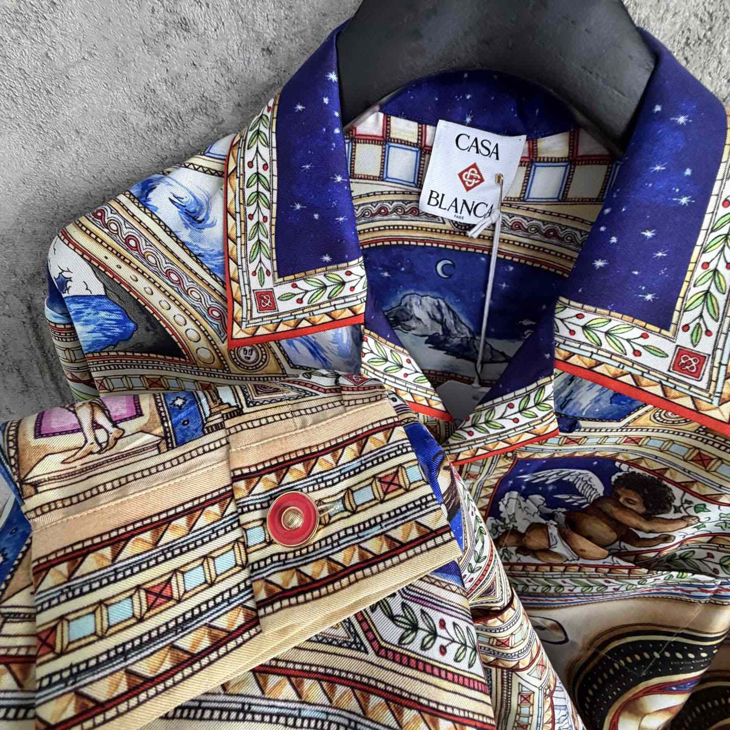 Casablanca  Plafond Orne De Musique Long Sleeve Silk Shirt - DesignerGu