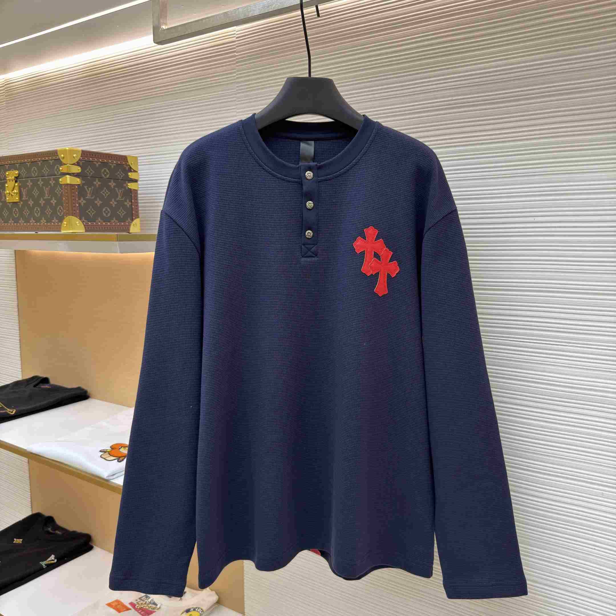Chrome Hearts Waffle Henley Collar Long Sleeves - DesignerGu