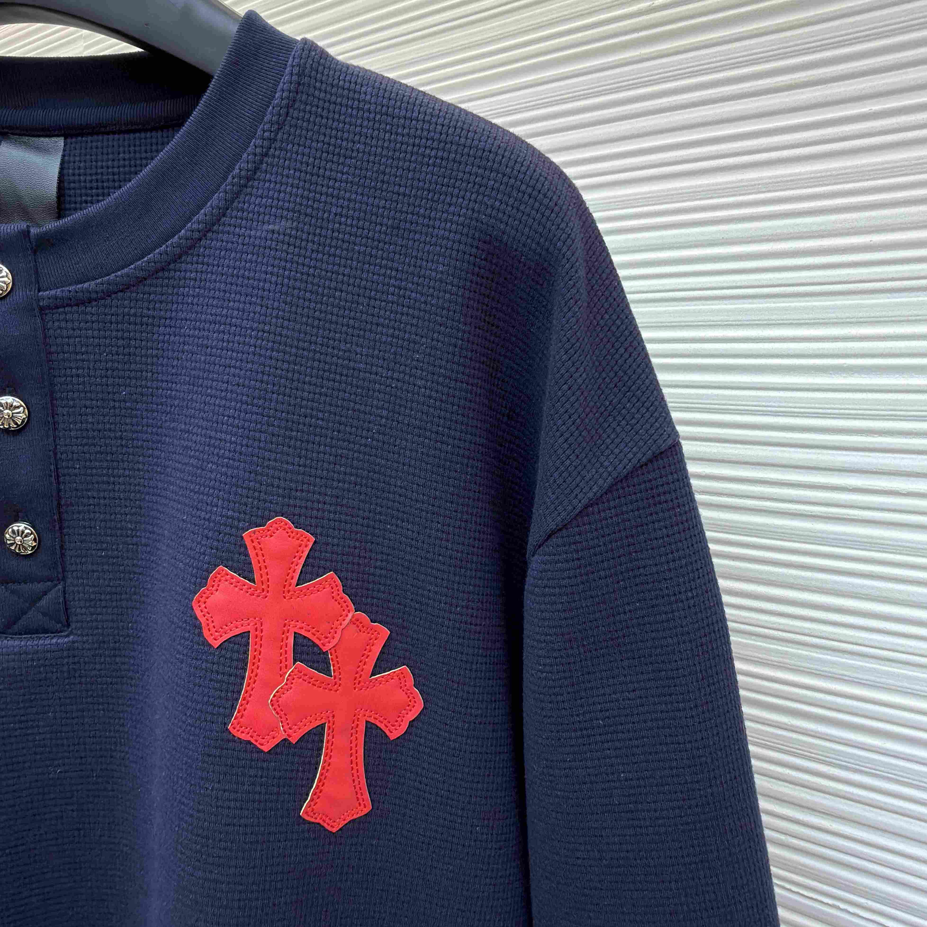 Chrome Hearts Waffle Henley Collar Long Sleeves - DesignerGu
