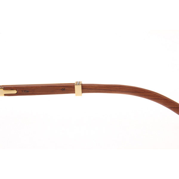 Cartier CT 7550178 Wood Eyeglasses In Gold  - DesignerGu