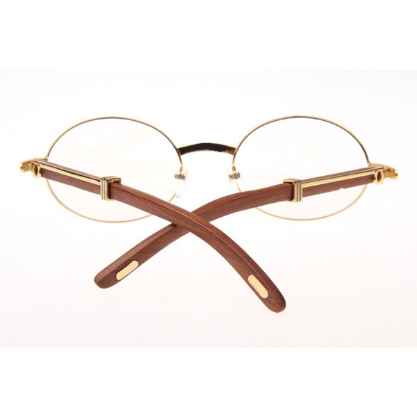 Cartier CT 7550178 Wood Eyeglasses In Gold  - DesignerGu