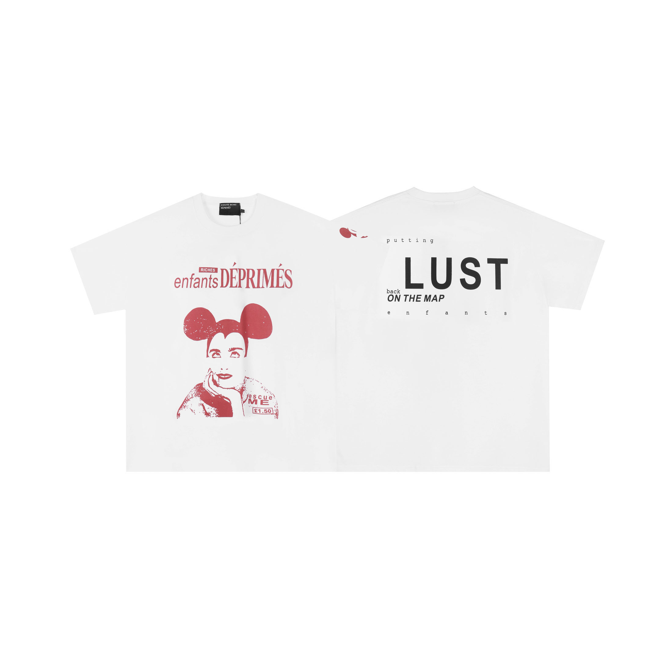 Enfants Riches Déprimés Lust Logo Print Cotton Jersey T-Shirt  White - DesignerGu