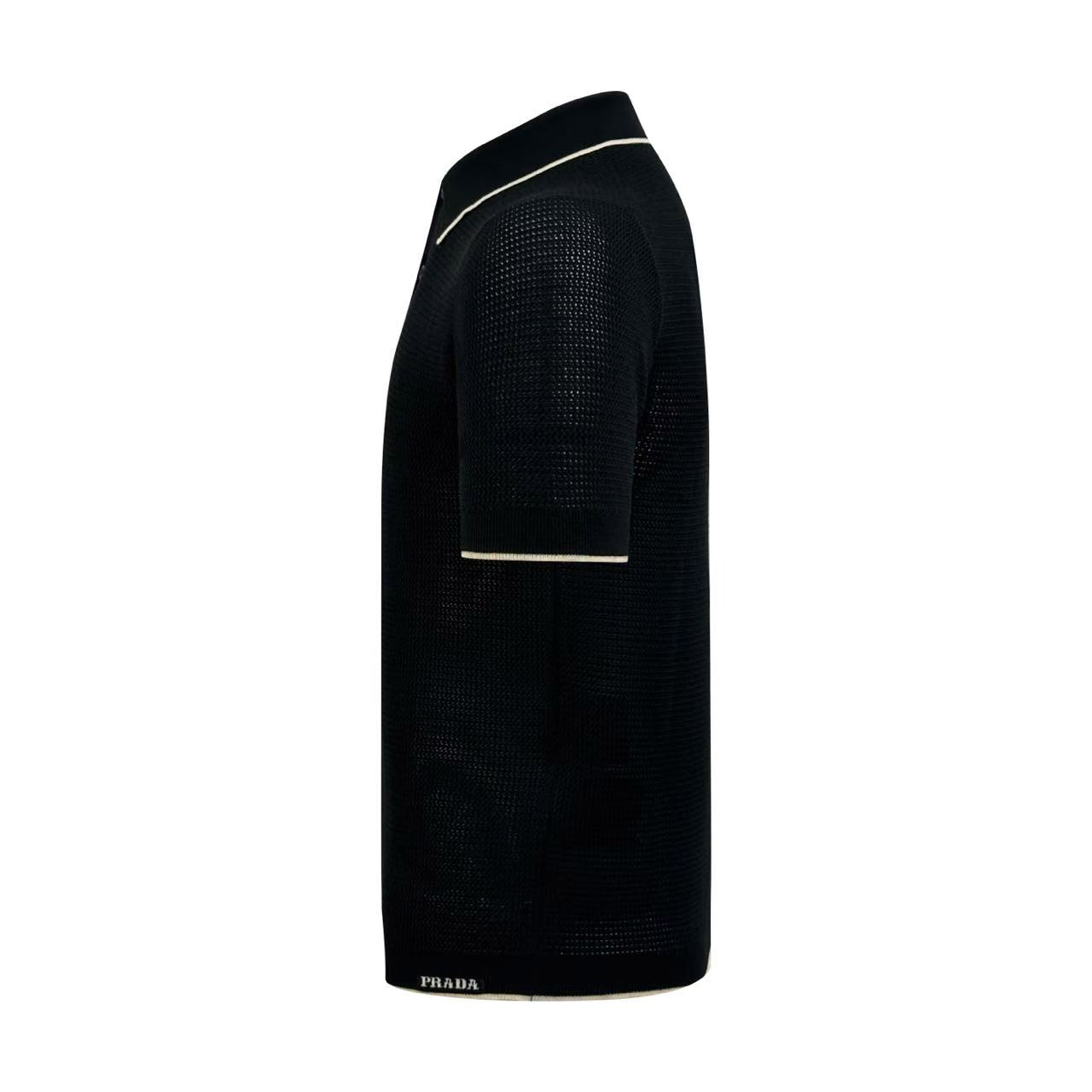 Prada Silk And Cotton Polo Shirt - DesignerGu