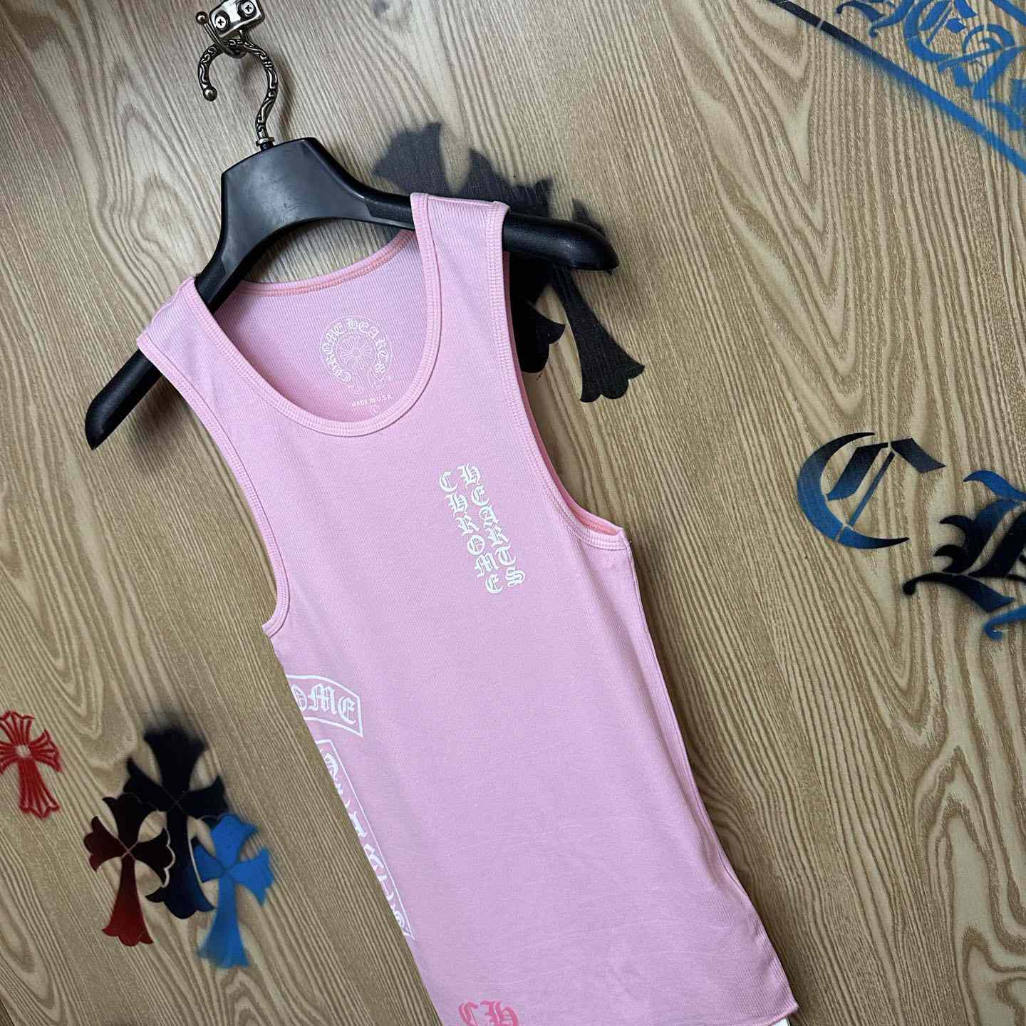Chrome Hearts T Bar Rib Tank 'Pink' - DesignerGu