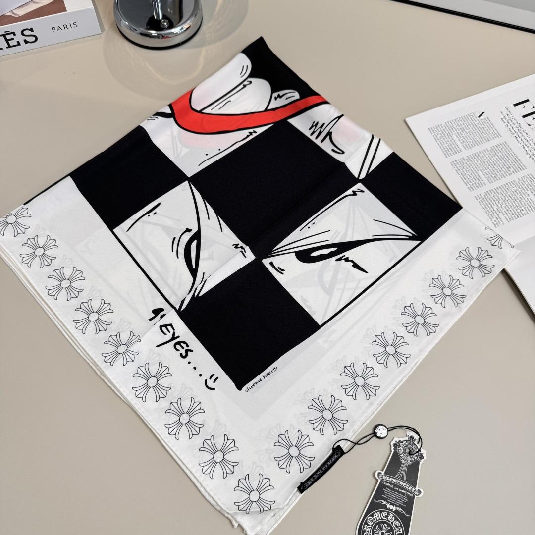 Chrome Heart Square Silk Scarf - DesignerGu
