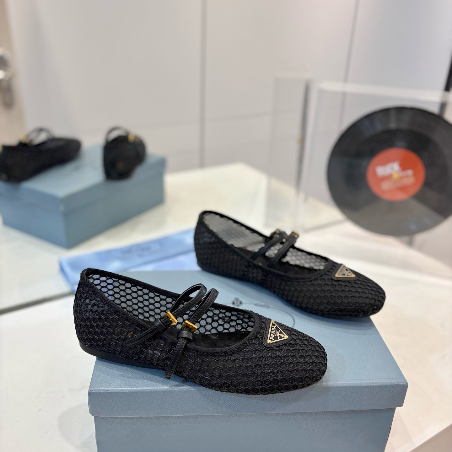 Prada Mesh Fabric Ballerinas - DesignerGu