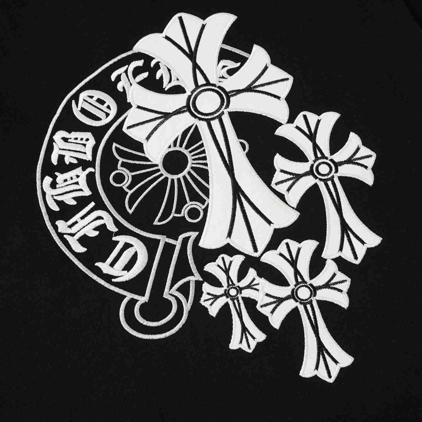 Chrome Hearts Cotton Cross Stitch T-Shirt 'Black' - DesignerGu
