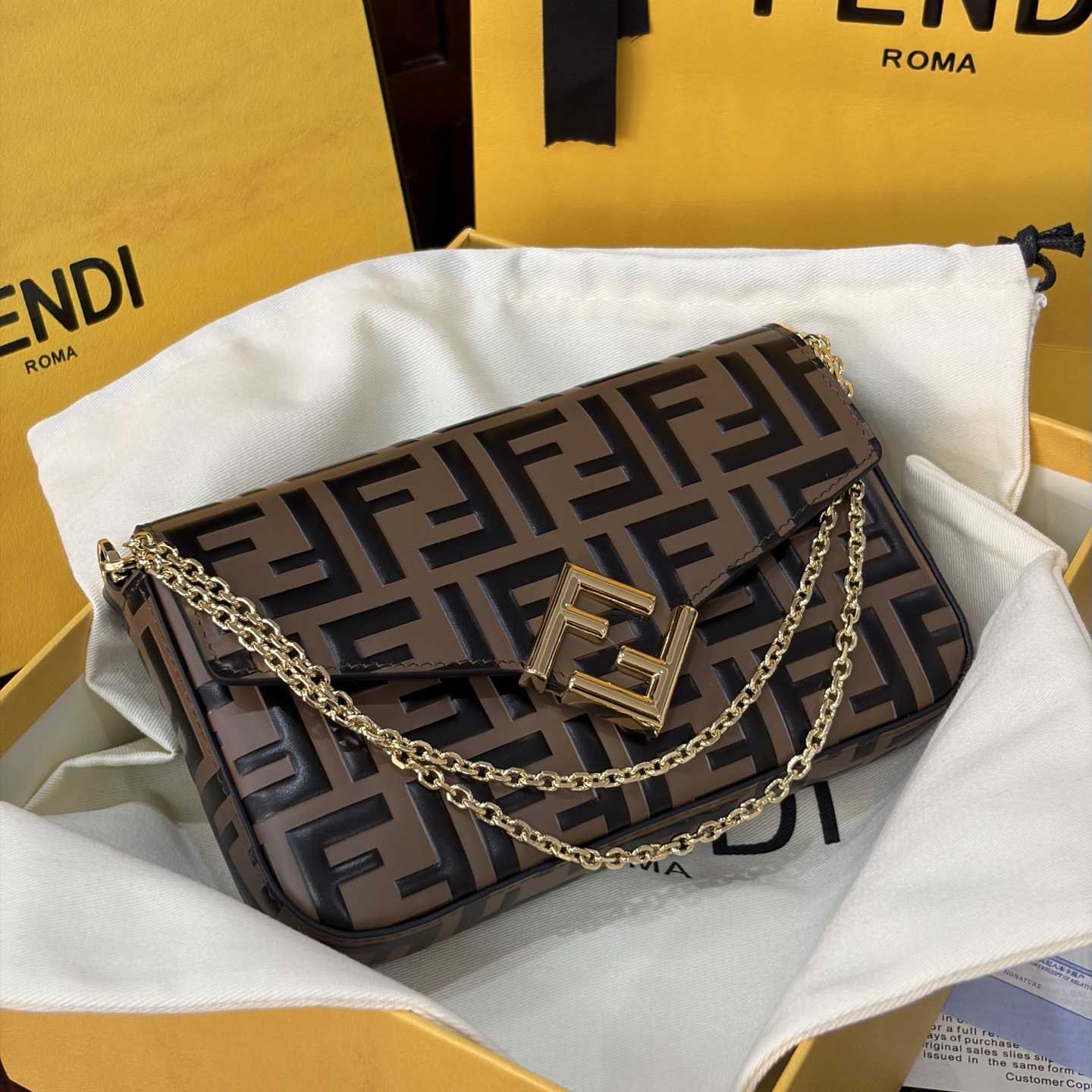 Fendi FF Diamonds Wallet On Chain - DesignerGu