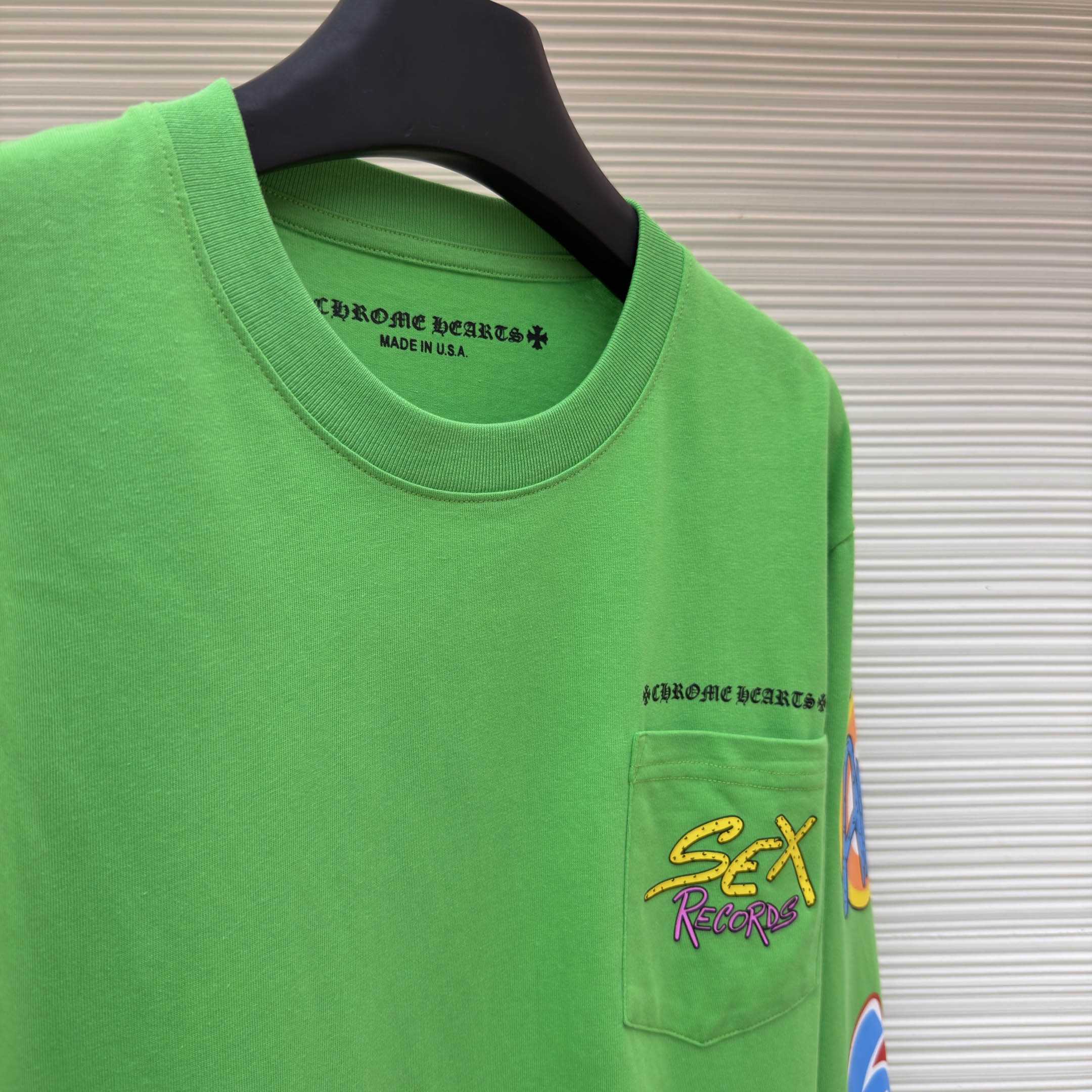 Chrome Hearts x Matty Boy Sex Records Long-Sleeve T-Shirt 'Green' - DesignerGu