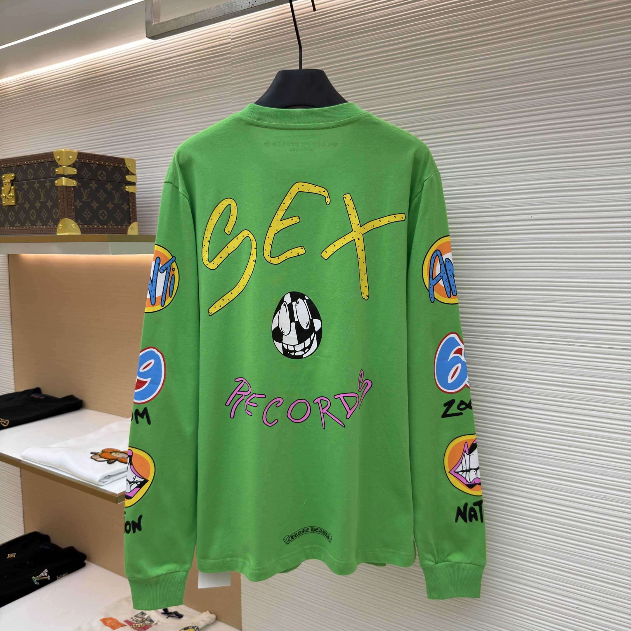 Chrome Hearts x Matty Boy Sex Records Long-Sleeve T-Shirt 'Green' - DesignerGu