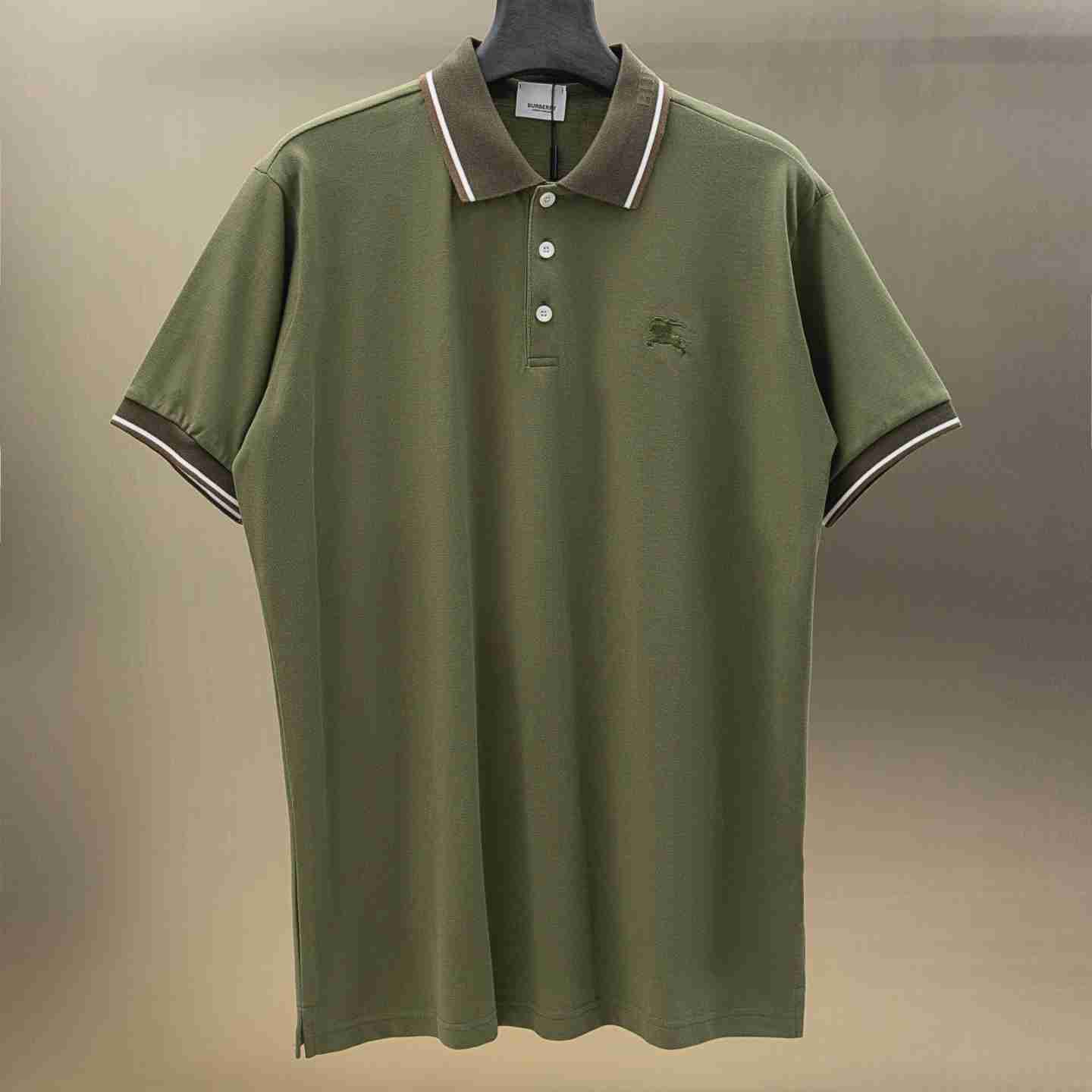 Burberry Logo Collar Cotton Polo Shirt - DesignerGu