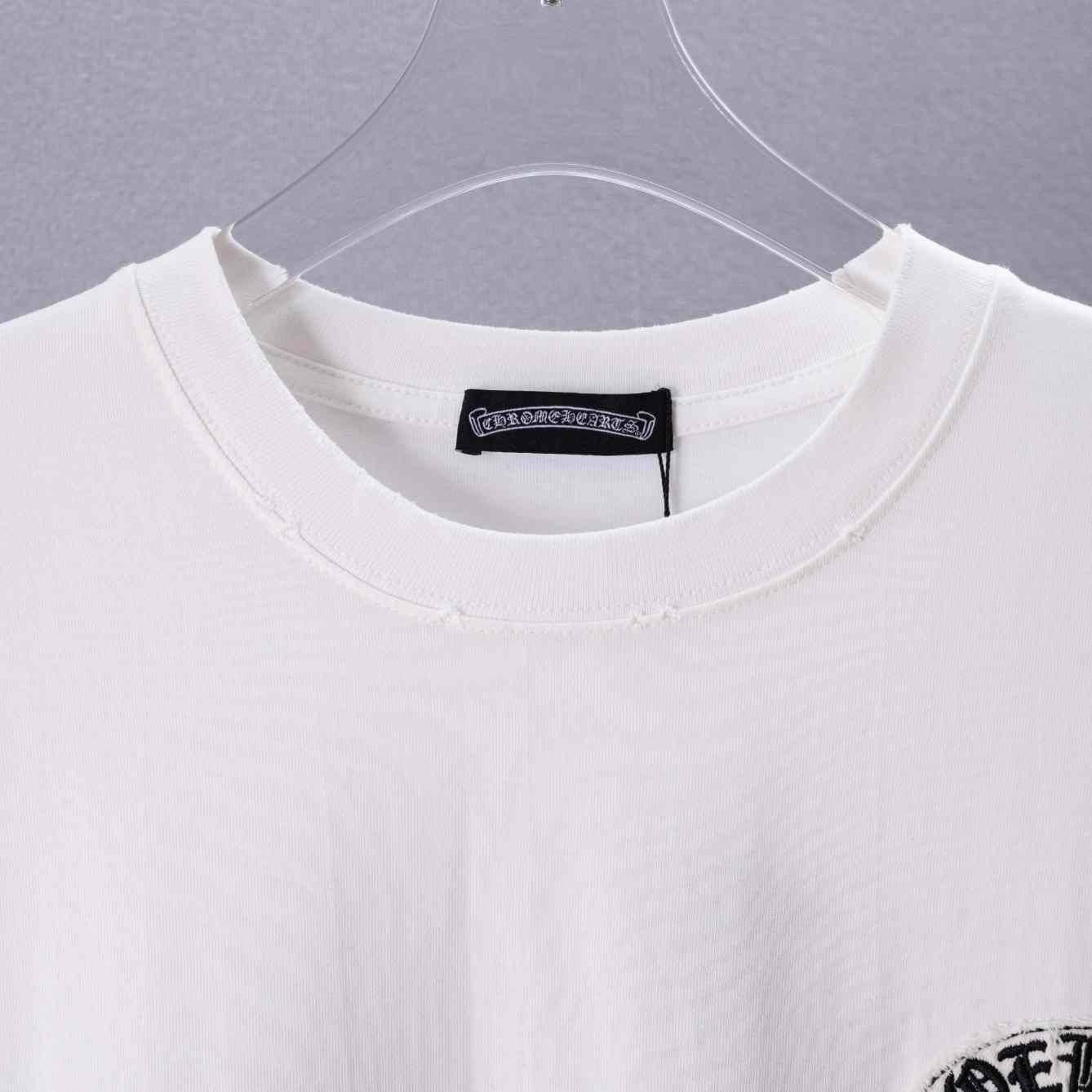 Chrome Hearts Cotton Cross Stitch Logo T-Shirt 'White' - DesignerGu