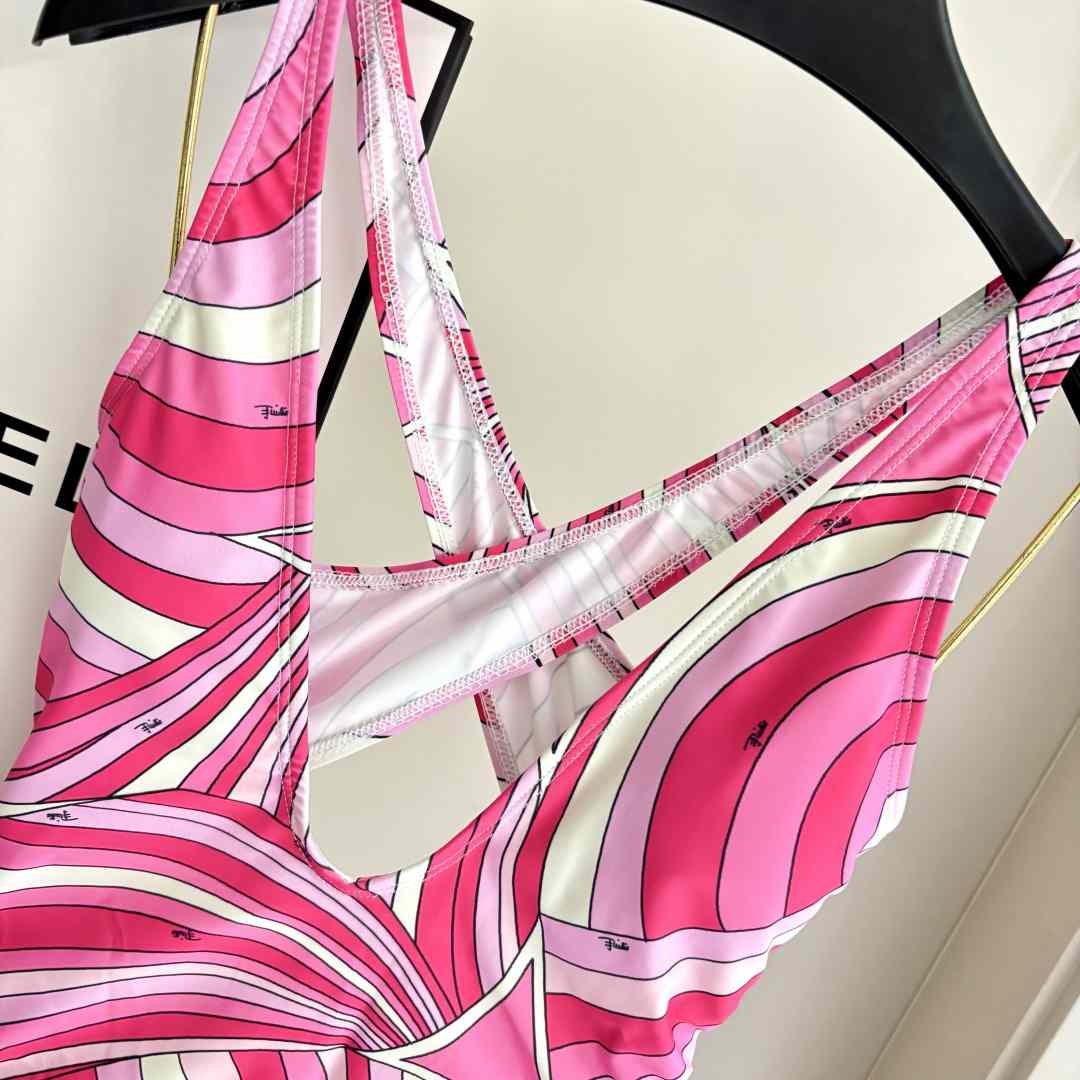 Pucci Printed Halterneck Swimsuit - DesignerGu
