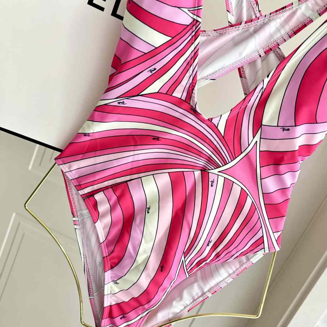 Pucci Printed Halterneck Swimsuit - DesignerGu