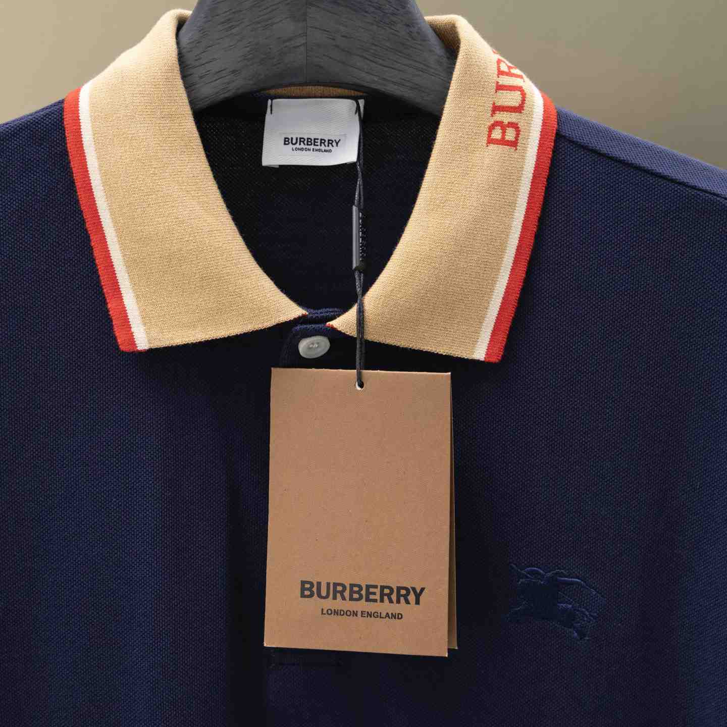 Burberry Logo Collar Cotton Polo Shirt - DesignerGu