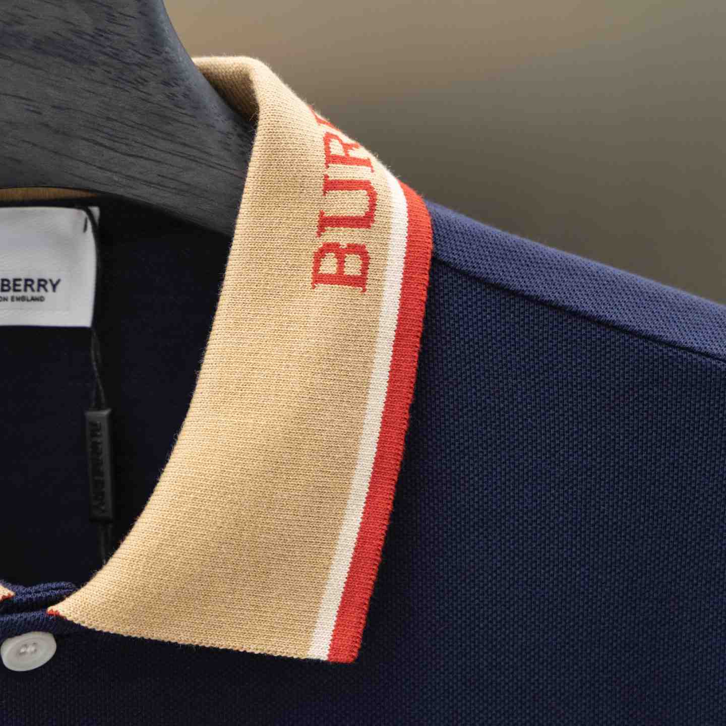 Burberry Logo Collar Cotton Polo Shirt - DesignerGu