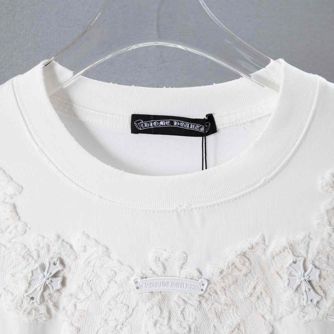 Chrome Hearts Cotton Cross Stitch T-Shirt 'White' - DesignerGu
