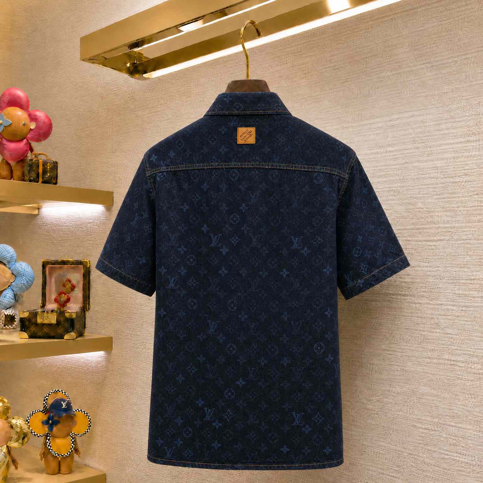 Louis Vuitton Monogram Denim Short-Sleeved Shirt 1AK7C6 - DesignerGu
