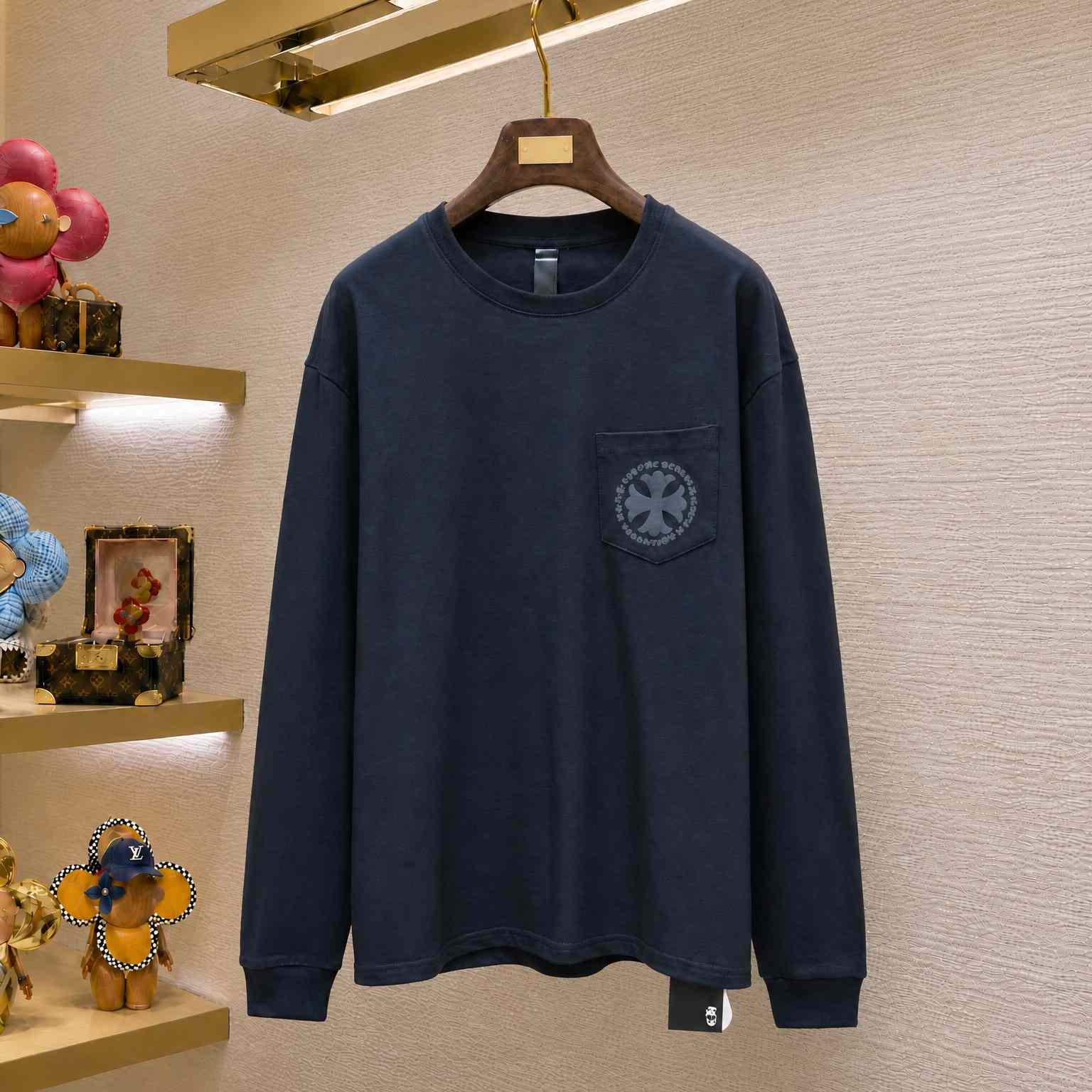 Chrome Hearts Pattern Cross Flower Circle Sanskrit Long Sleeve - DesignerGu