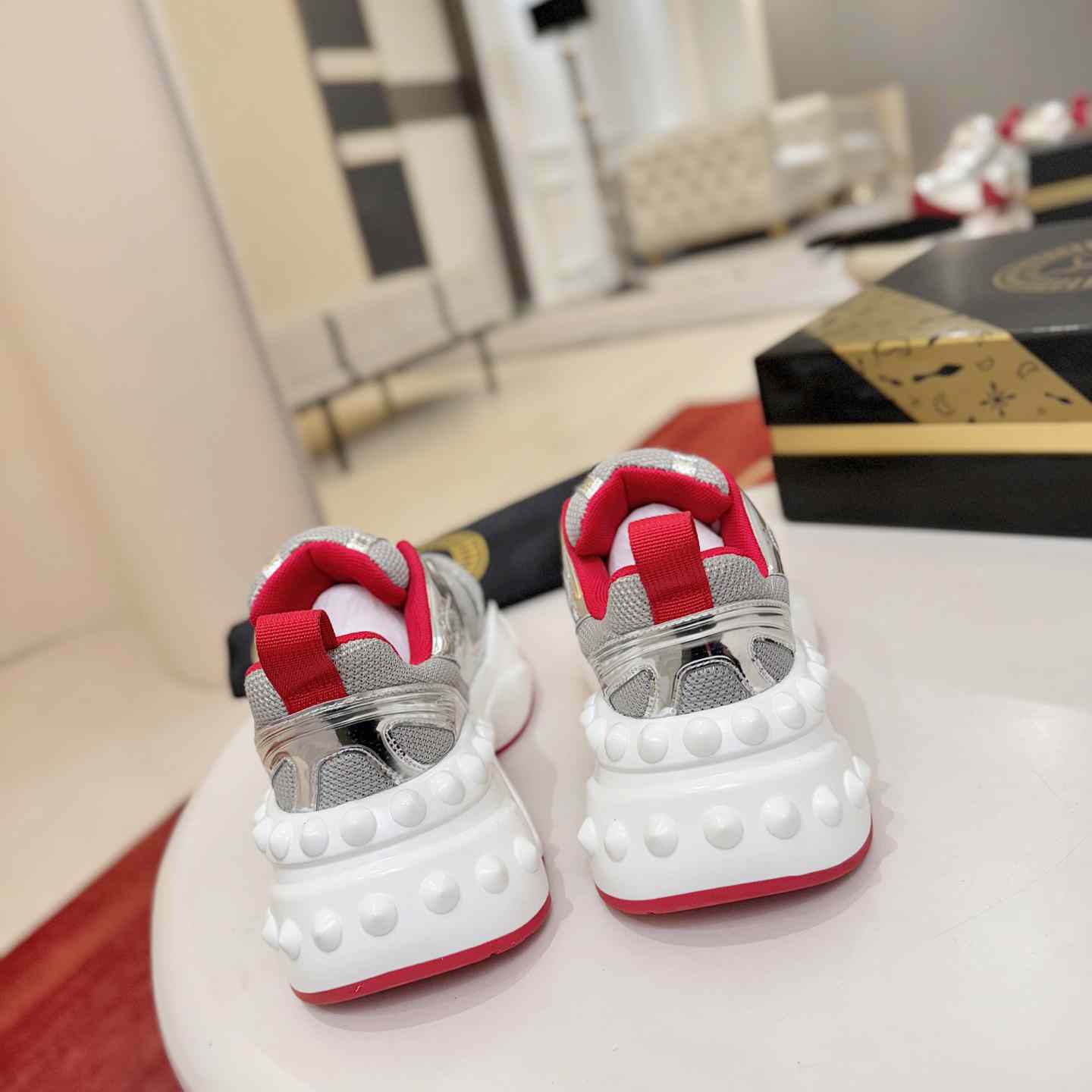 Christian Louboutin So Flo Patent Leather Sneakers - DesignerGu