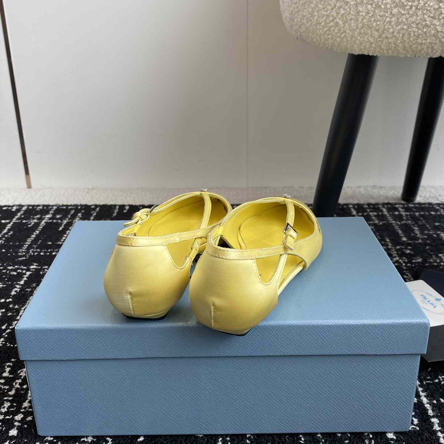 Prada Satin Crystal Embellishments Ballet Flats - DesignerGu