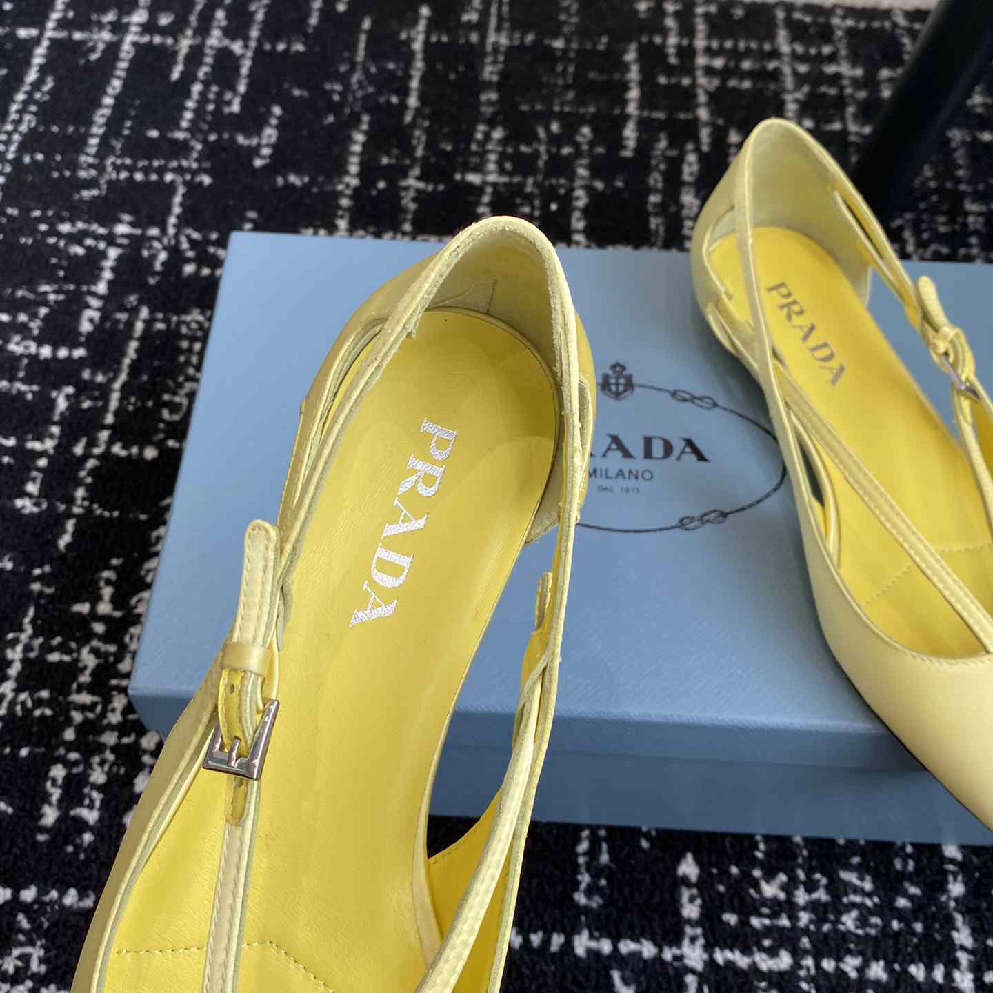 Prada Satin Crystal Embellishments Ballet Flats - DesignerGu