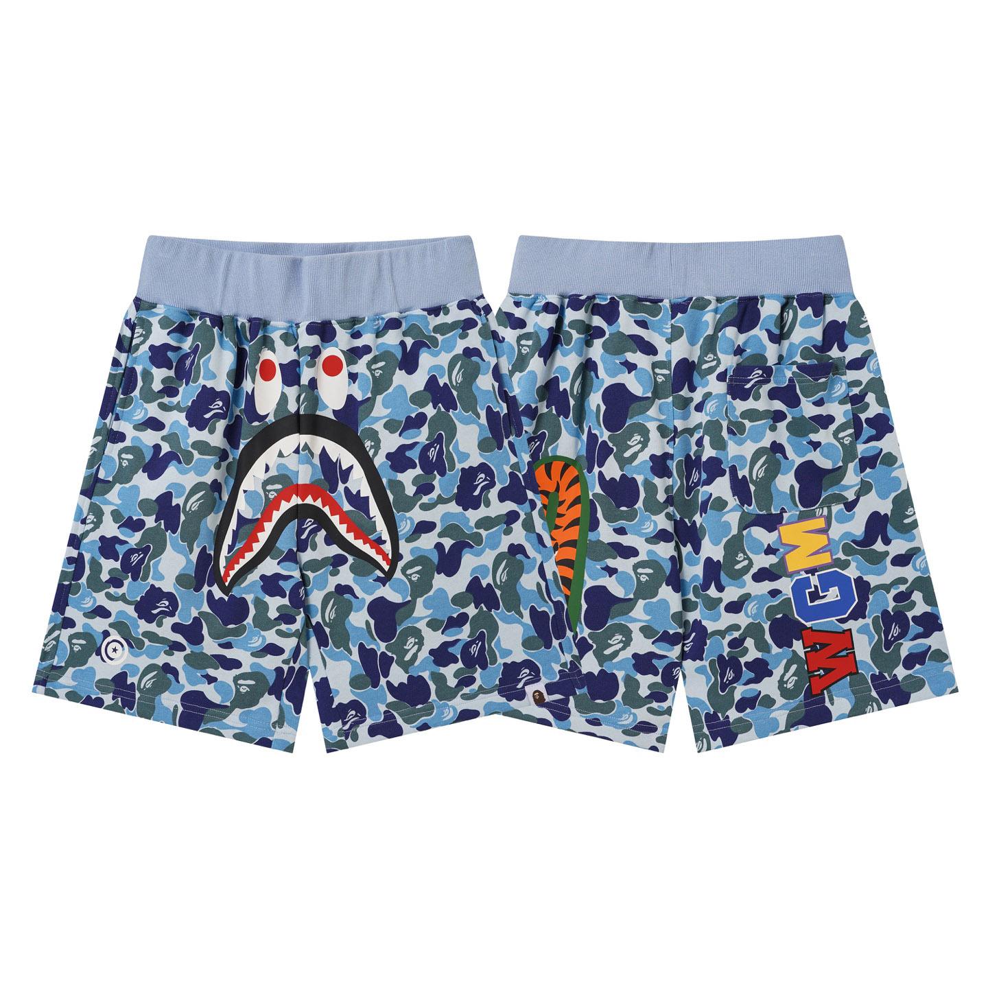 Bape Camo Shark Track Shorts - DesignerGu