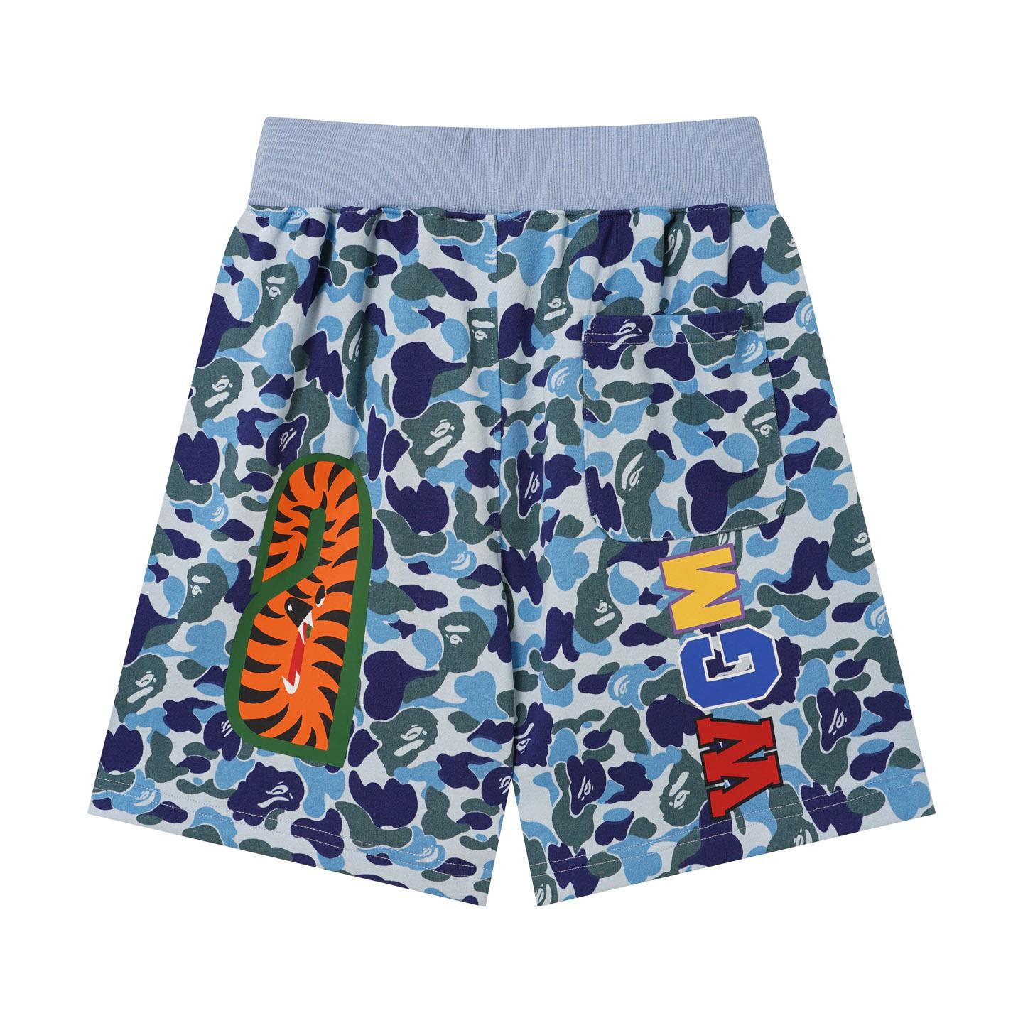 Bape Camo Shark Track Shorts - DesignerGu