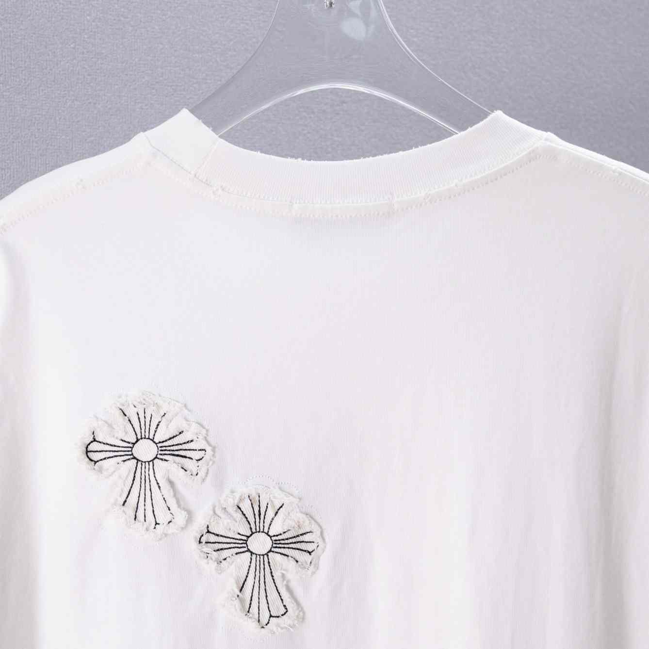 Chrome Hearts Cross Stitch Patchwork  T-Shirt 'White' - DesignerGu