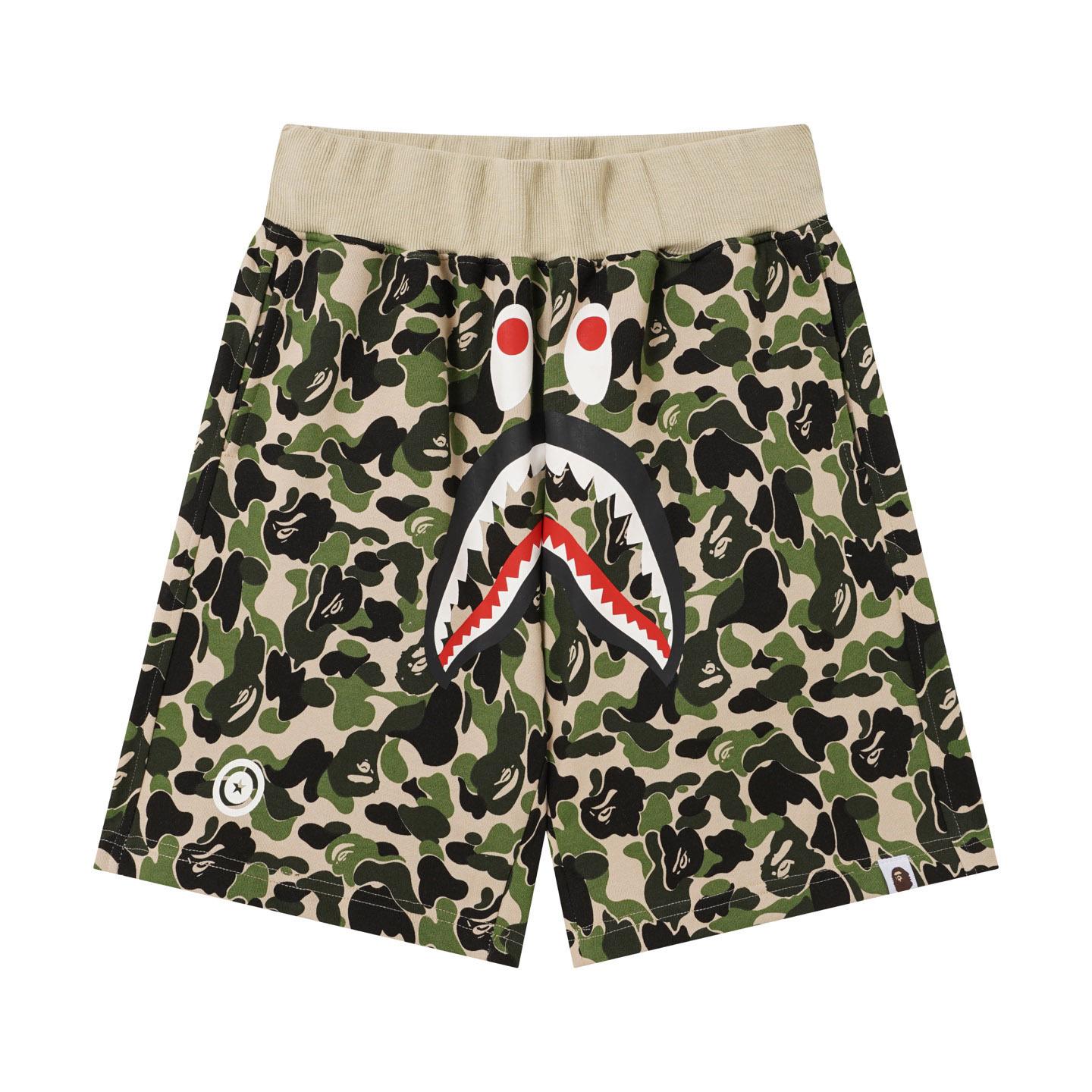 Bape Camo Shark Track Shorts - DesignerGu
