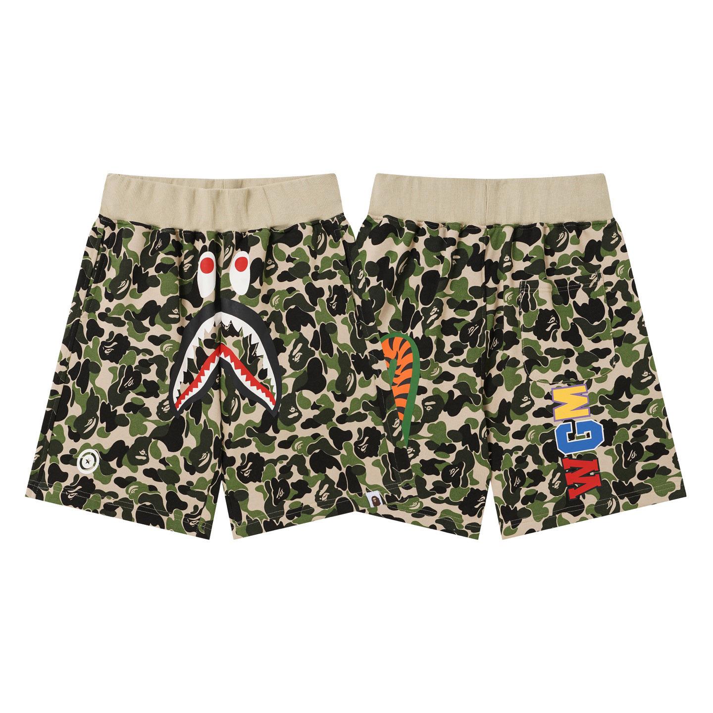 Bape Camo Shark Track Shorts - DesignerGu