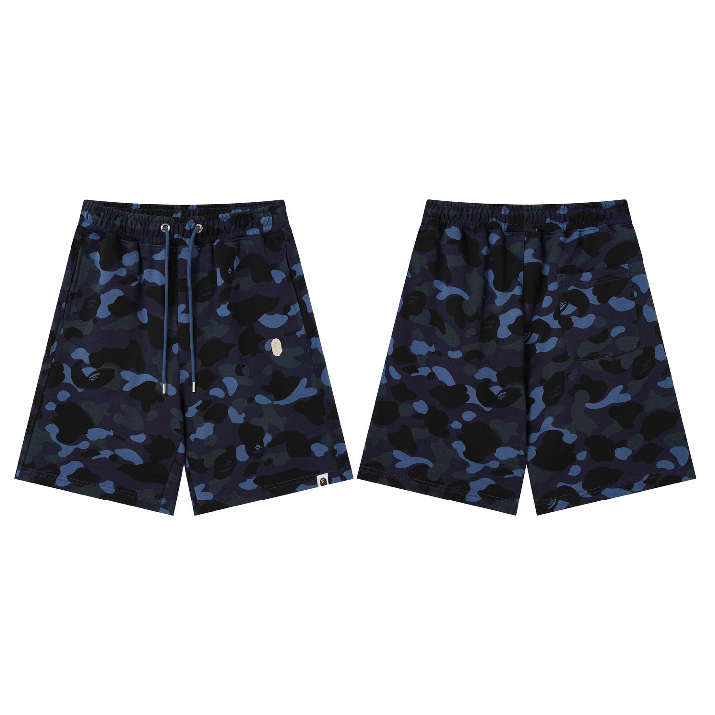 Bape Color Camo Metal Ape Head Relaxed Fit Sweat Shorts  - DesignerGu