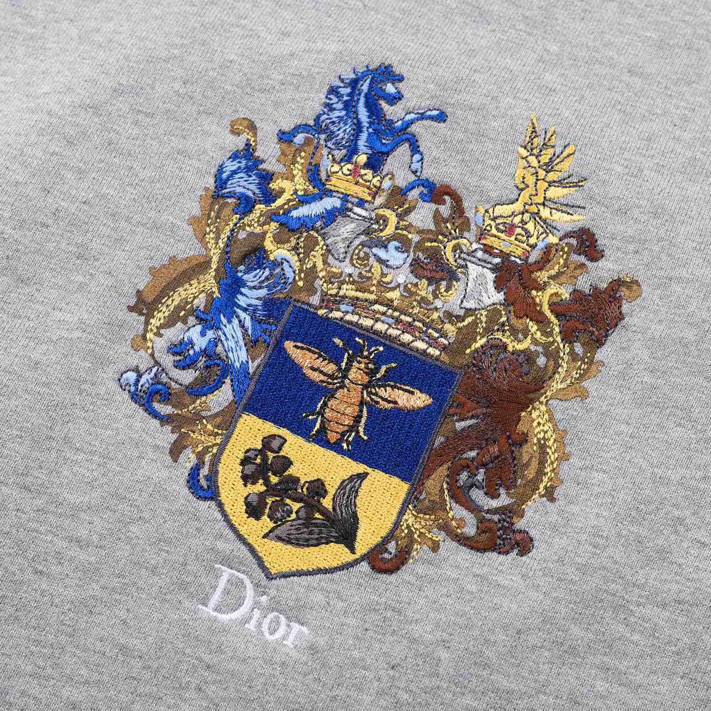 Dior Hooded Sweatshirt with Dior Blason Embroidery, Relaxed Fit - DesignerGu