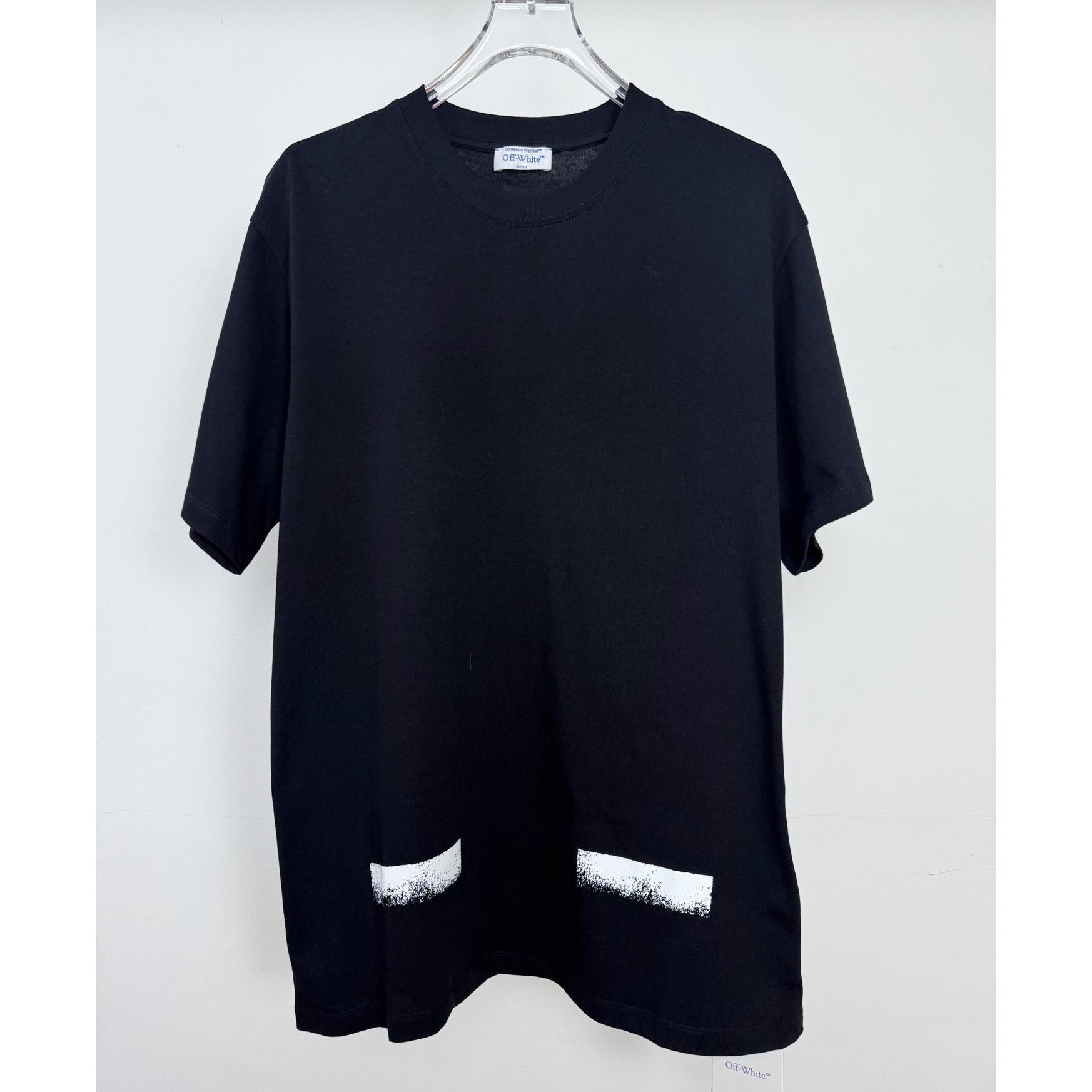 Off-White Sprayed Painted Twill Pattern T-Shirt - DesignerGu
