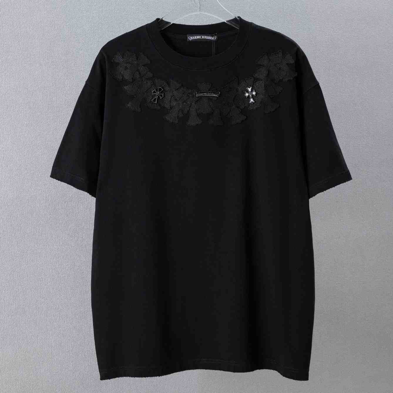 Chrome Hearts Cotton Cross Stitch T-Shirt 'Black' - DesignerGu