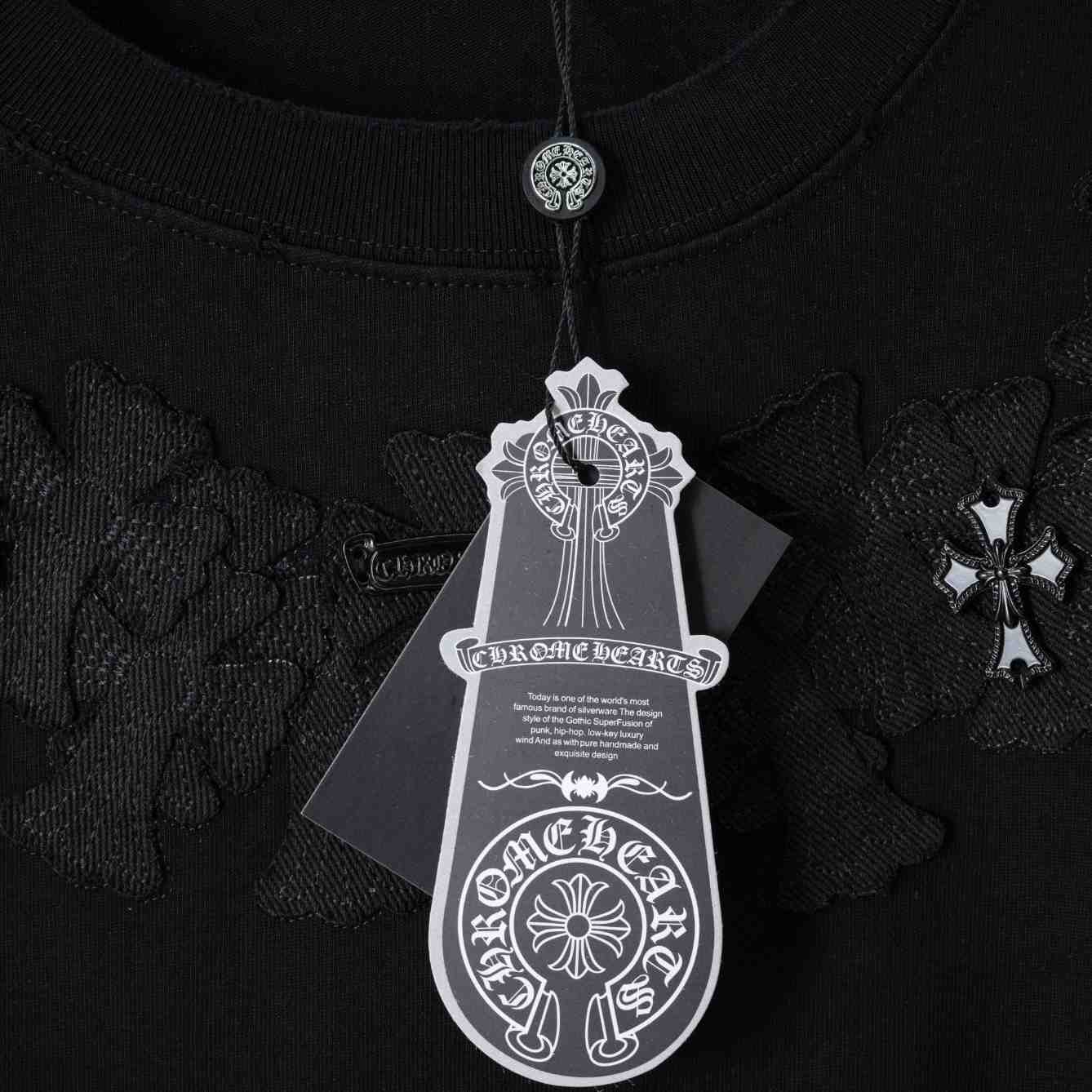 Chrome Hearts Cotton Cross Stitch T-Shirt 'Black' - DesignerGu