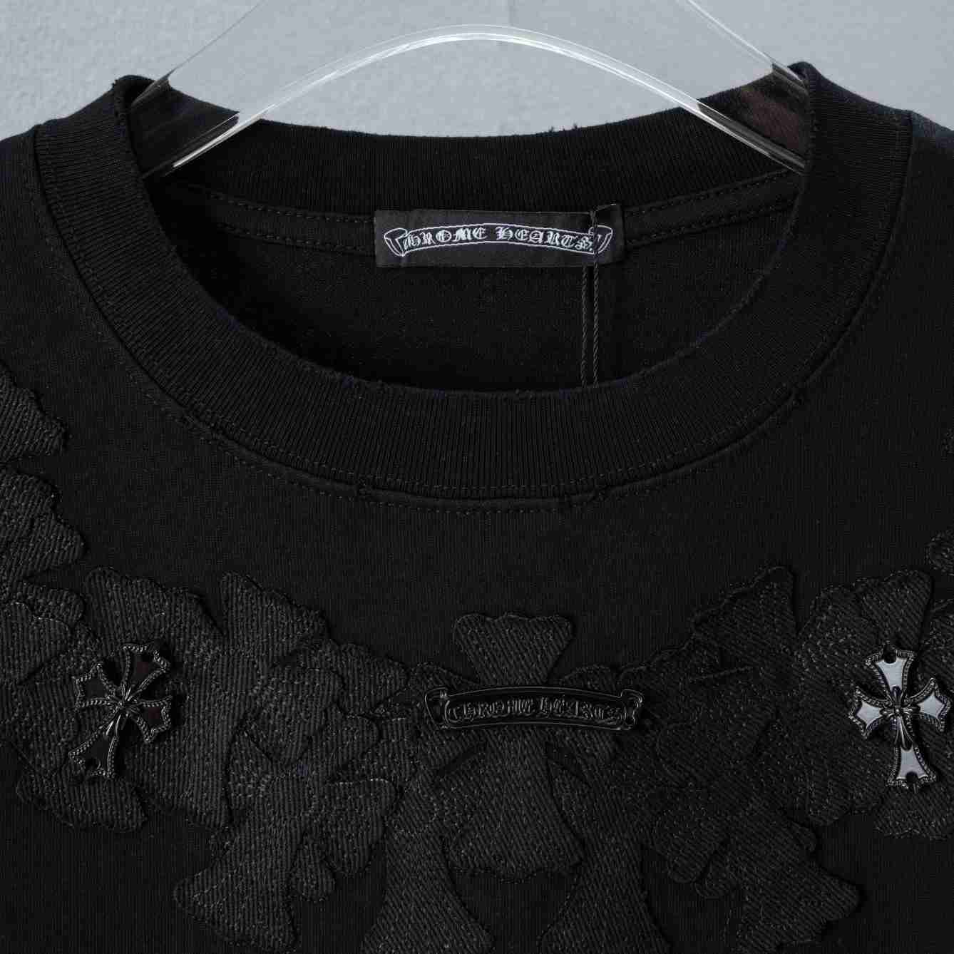 Chrome Hearts Cotton Cross Stitch T-Shirt 'Black' - DesignerGu