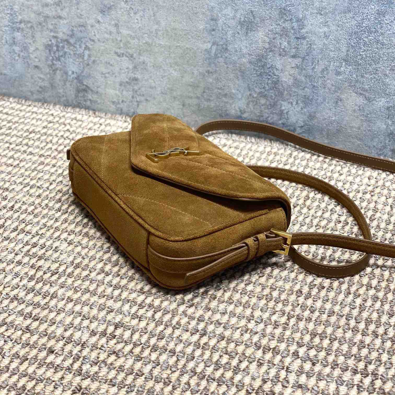 Saint Laurent Loulou Toy Crossbody In Matelasse Suede - DesignerGu