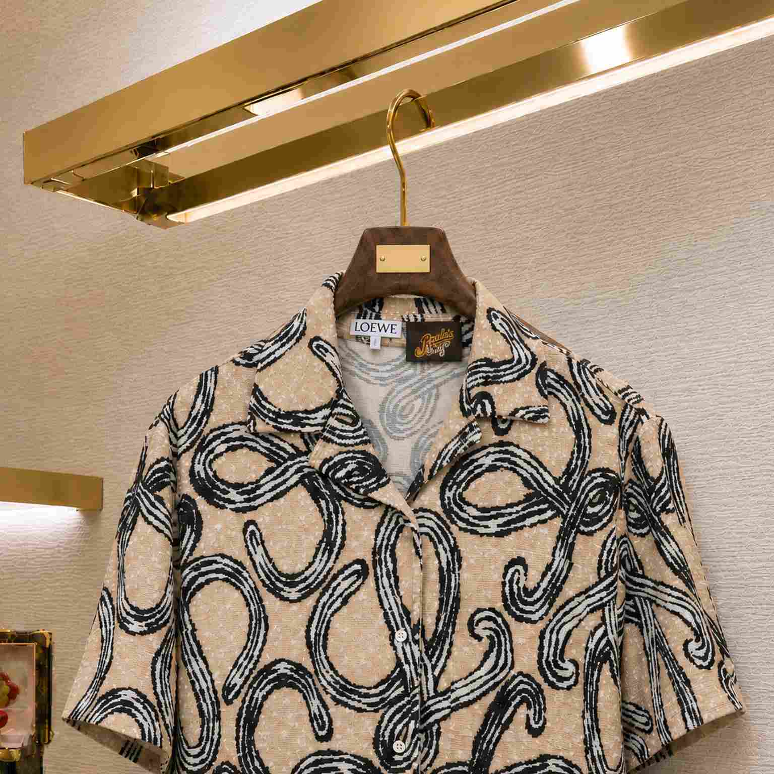 Loewe Short Sleeve Shirt In Terry Cotton Jacquard - DesignerGu