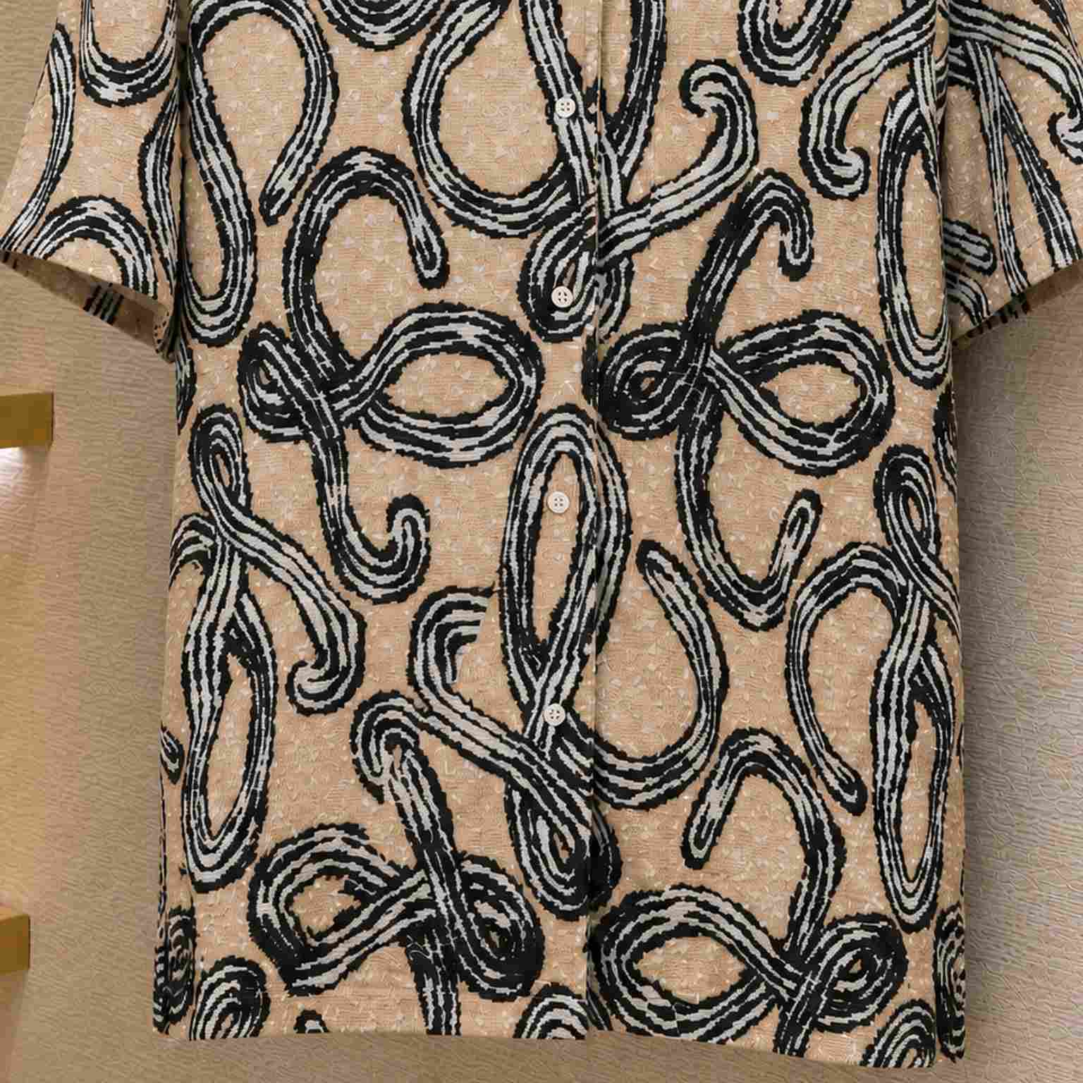 Loewe Short Sleeve Shirt In Terry Cotton Jacquard - DesignerGu