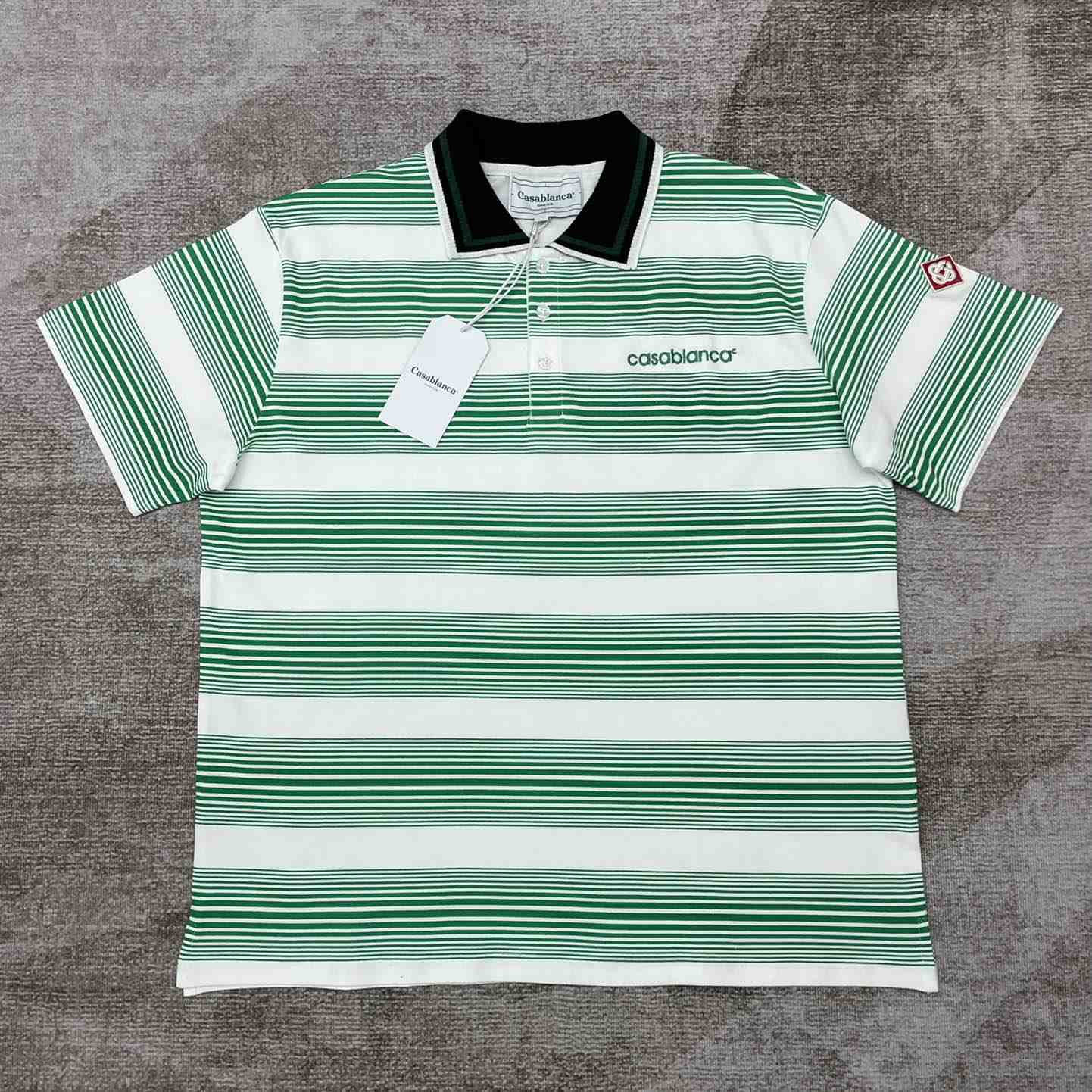 Casablanca White Gradient Stripe Polo C814 - DesignerGu