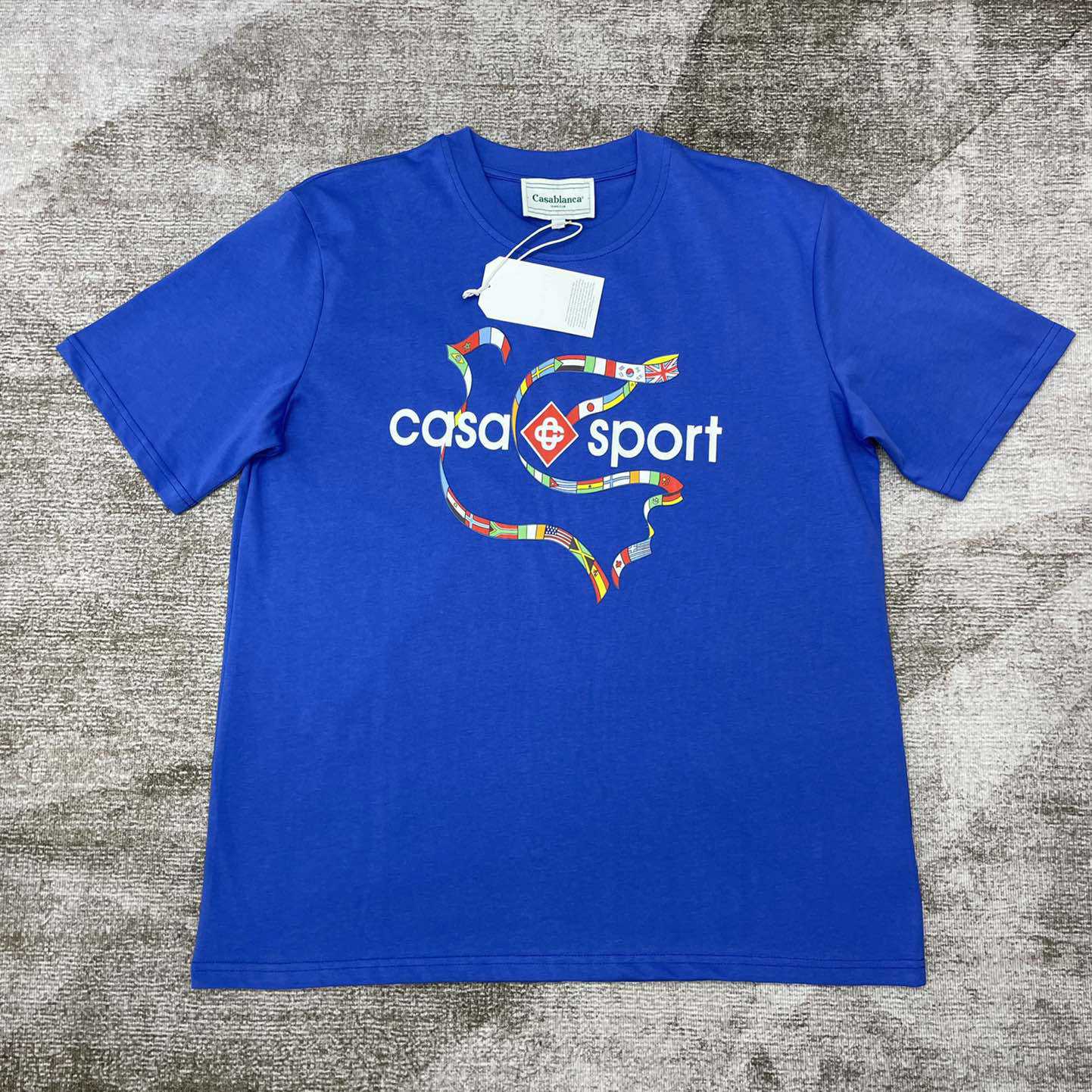 Casablanca Blue T-shirt Drapeau De Colombes With Print CA5040  - DesignerGu