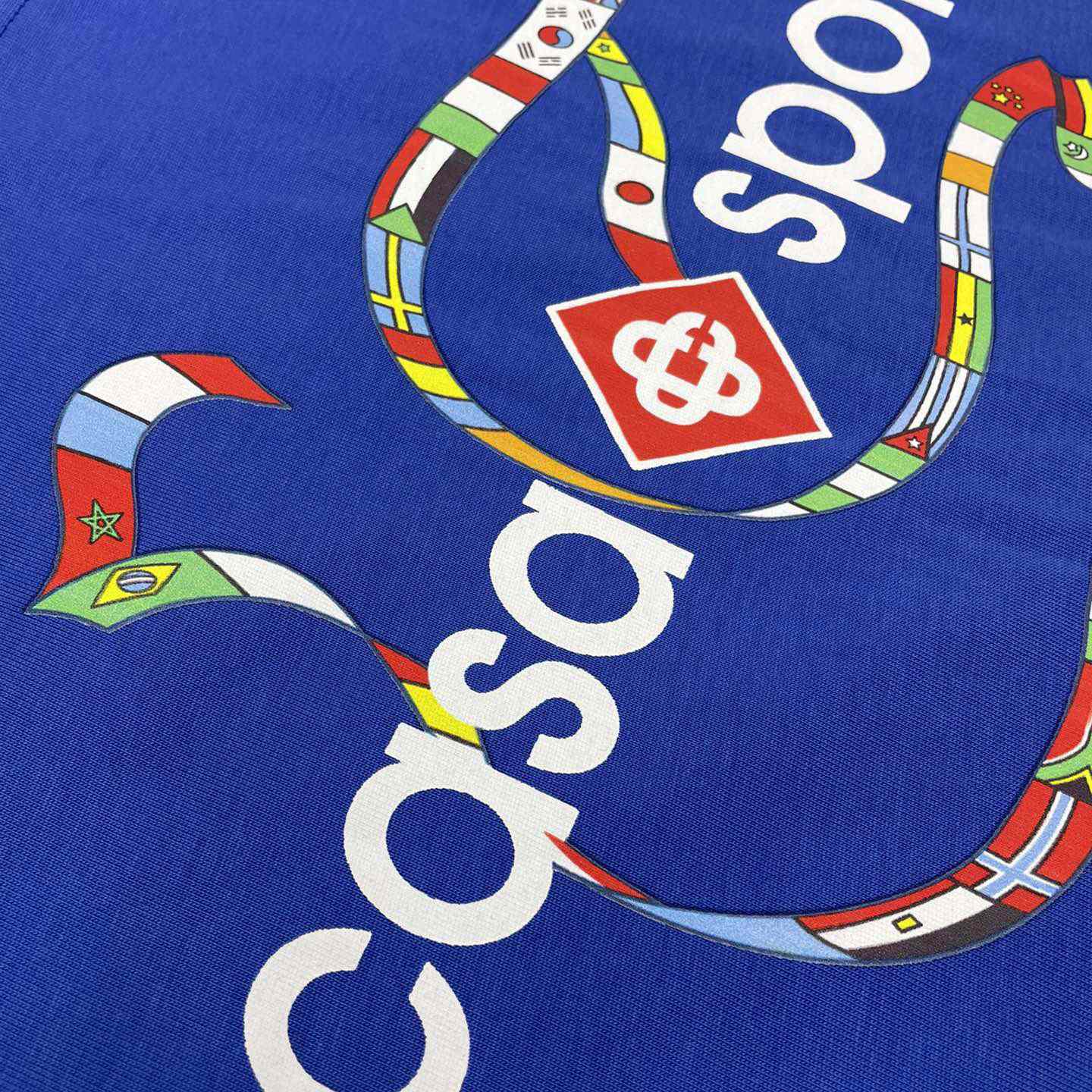 Casablanca Blue T-shirt Drapeau De Colombes With Print CA5040  - DesignerGu