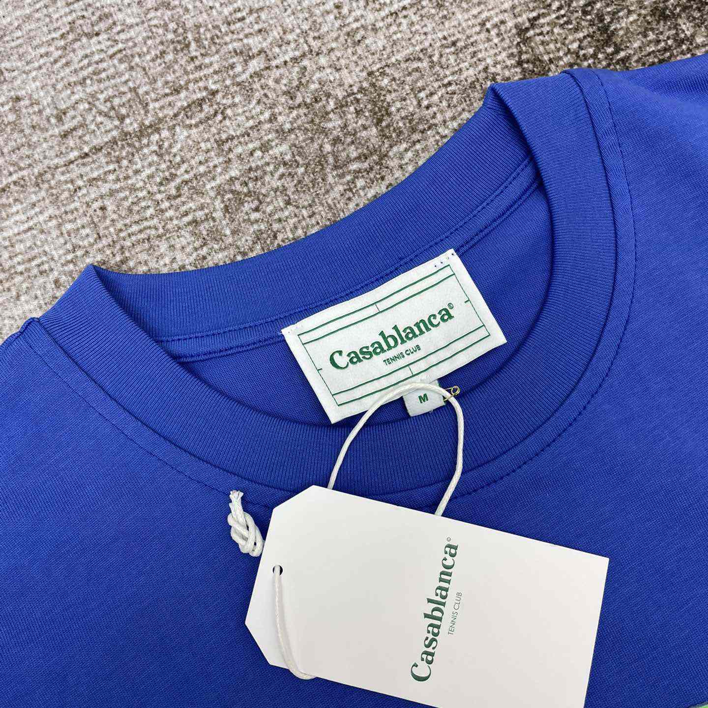 Casablanca Blue T-shirt Drapeau De Colombes With Print CA5040  - DesignerGu