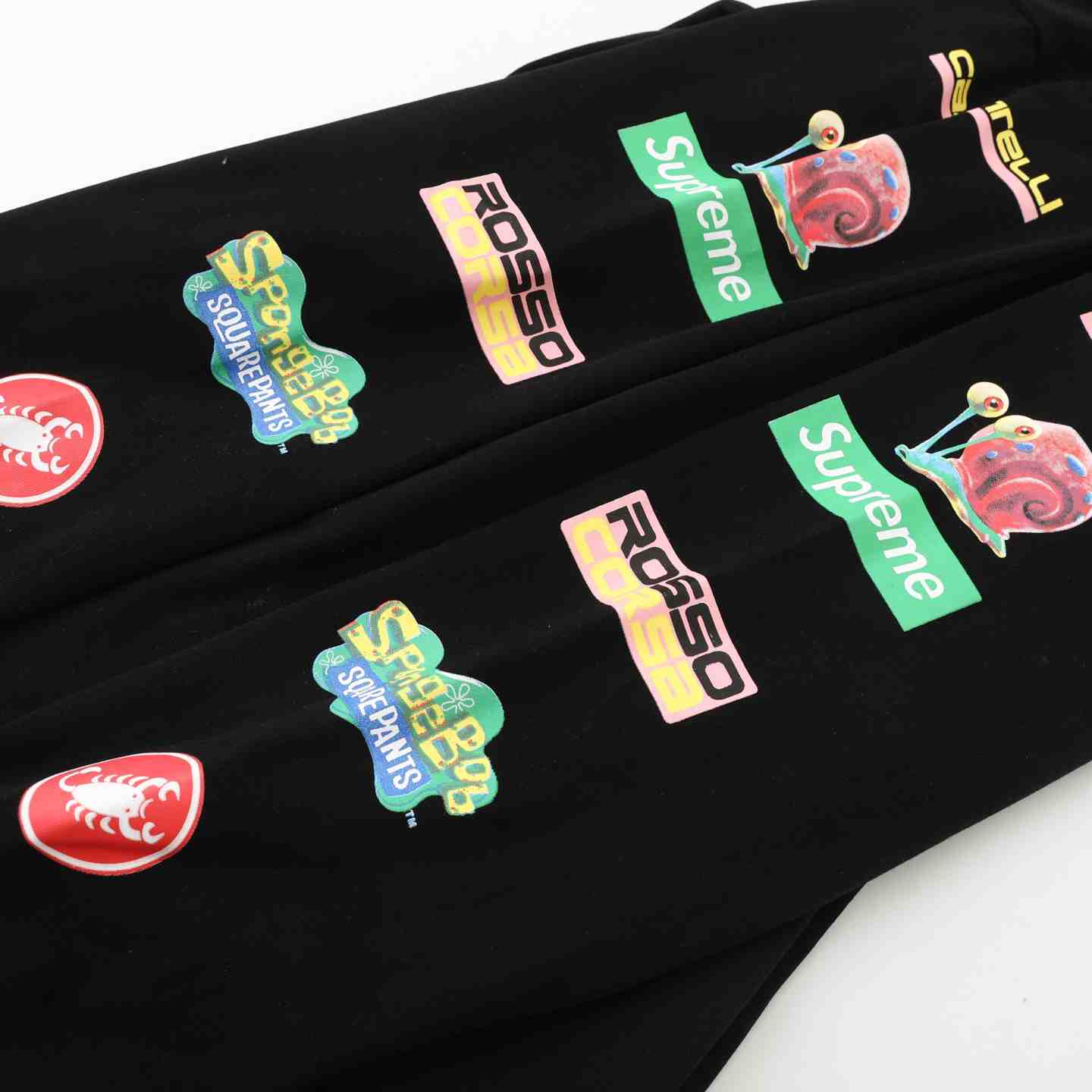 Supreme x Spongebob Squarepants x Castelli Racing Long-Sleeve Tee 'Black' - DesignerGu