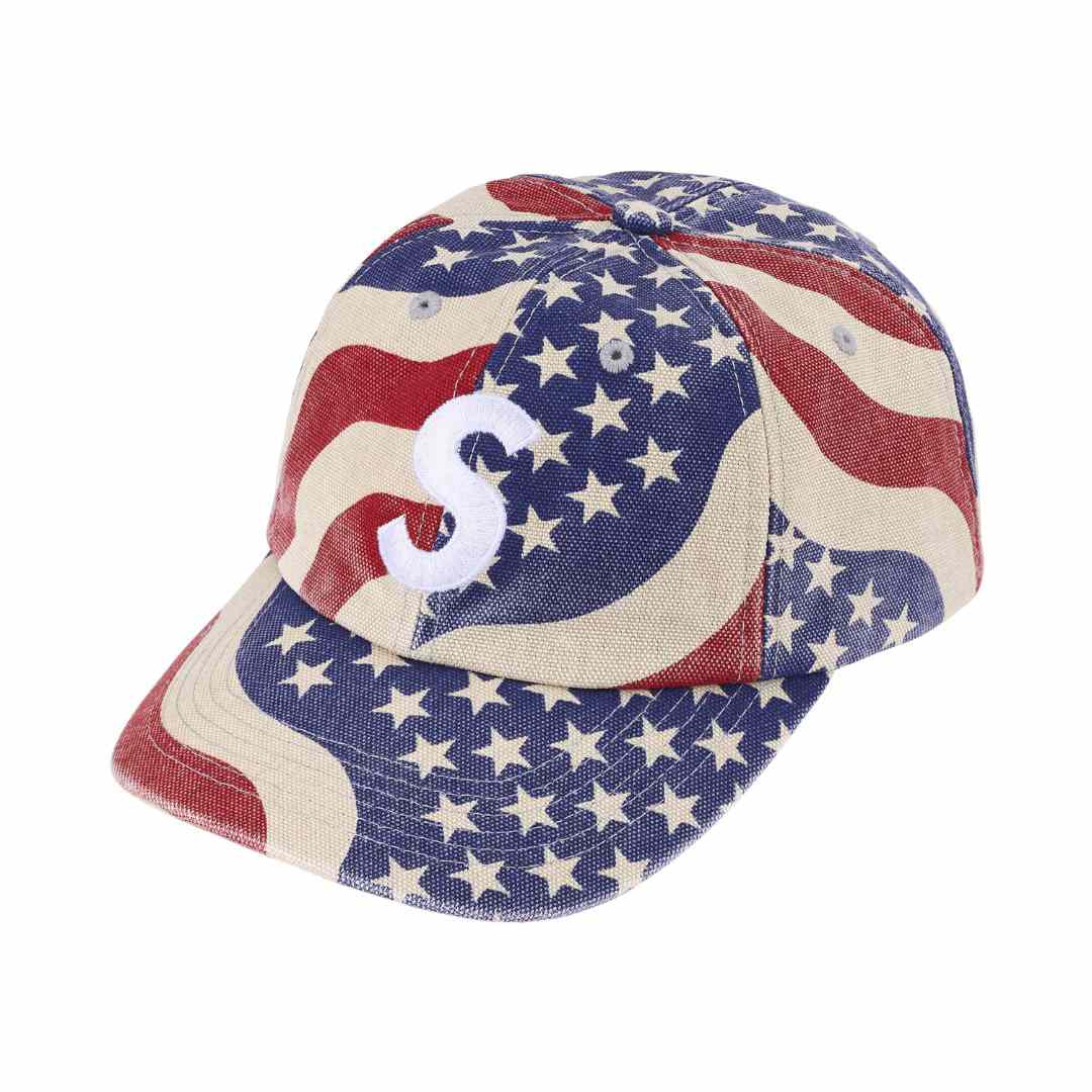 Supreme Pigment Coated S Logo 6-Panel 'Flag' - DesignerGu