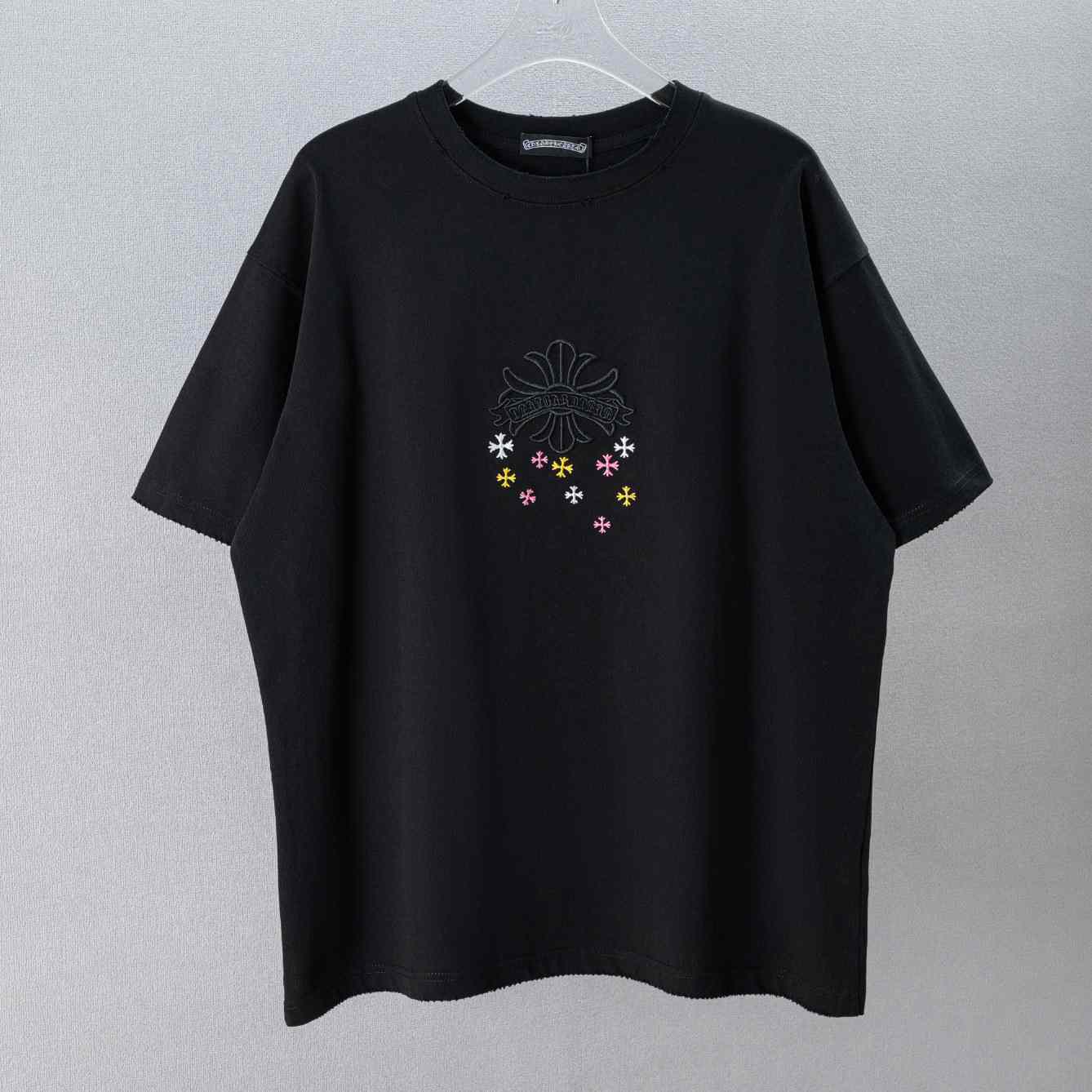 Chrome Hearts Colorful  Cross Embroidery T-Shirt 'Black' - DesignerGu