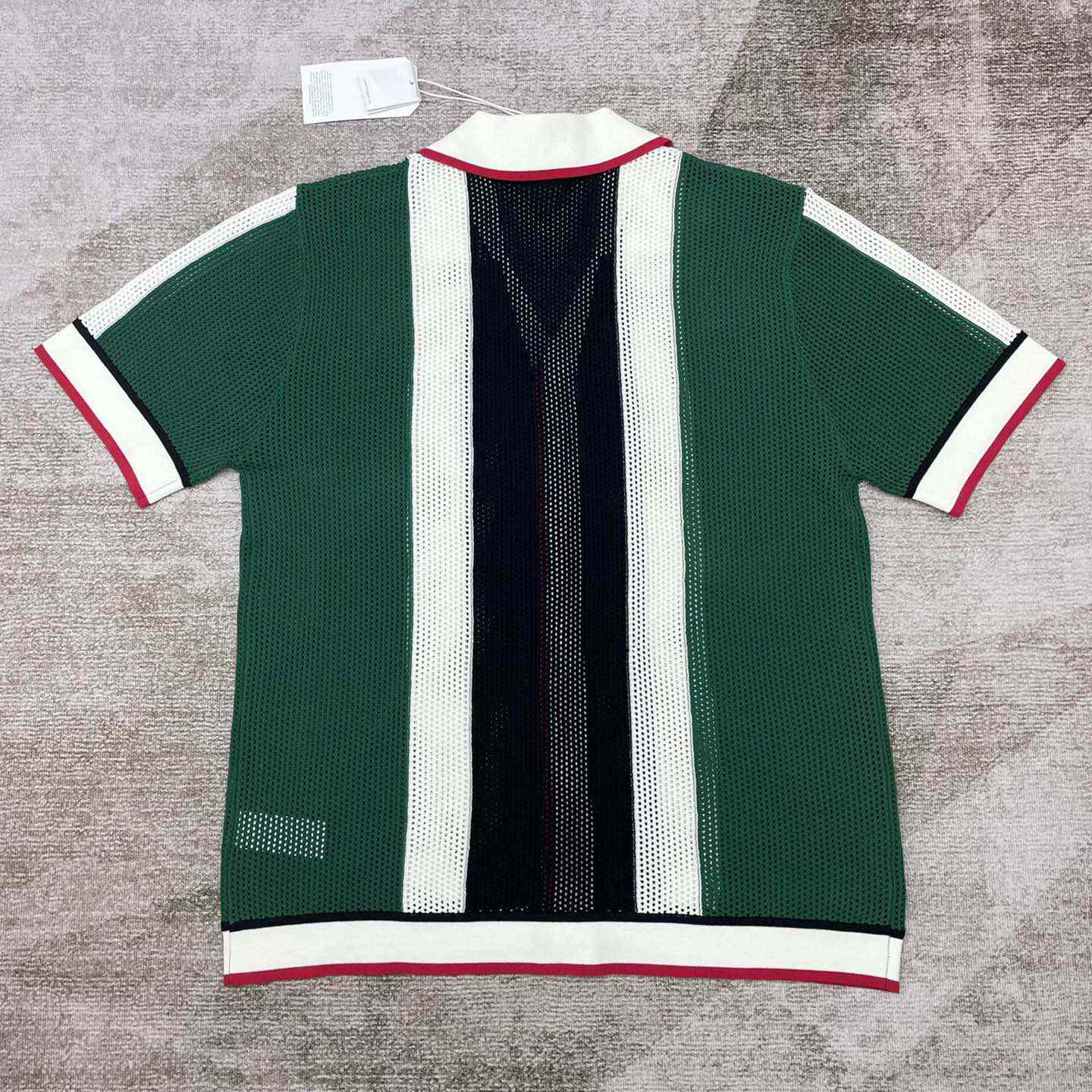 Casablanca Striped Mesh Shirt 'Green/White Stripe' D0049 - DesignerGu
