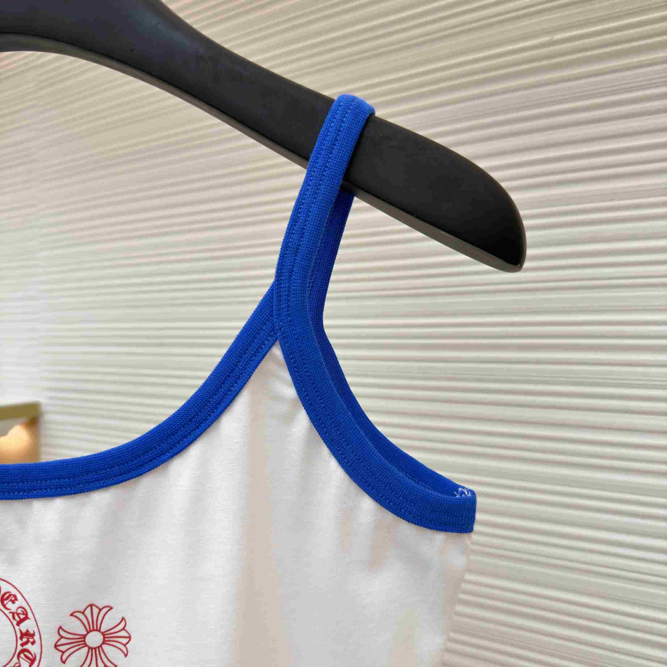 Chrome Hearts Roller Skates White&Blue Horseshoe Tank Top - DesignerGu